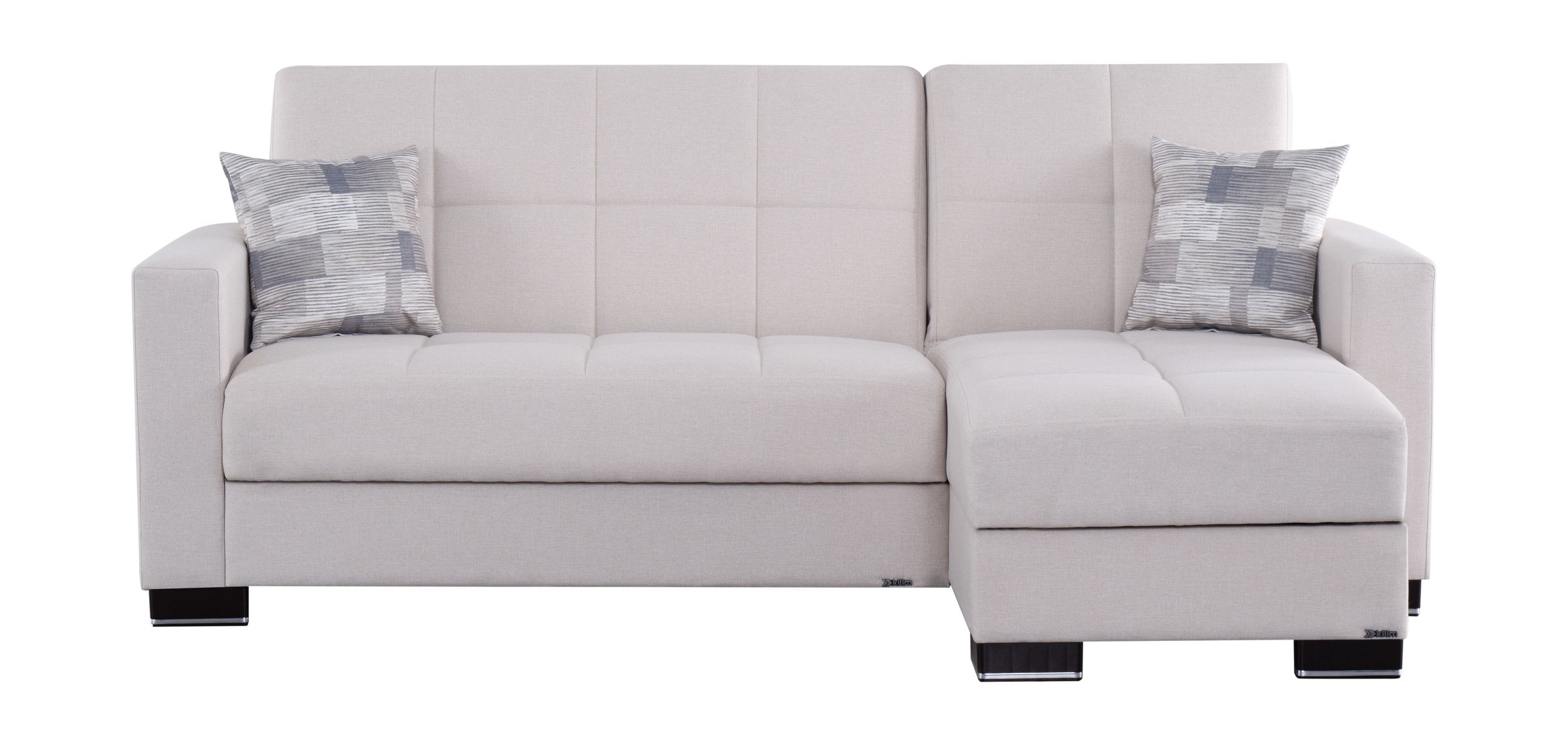SM Armada Fabric/PU Reversible Chaise Sleeper Sectional Sofa