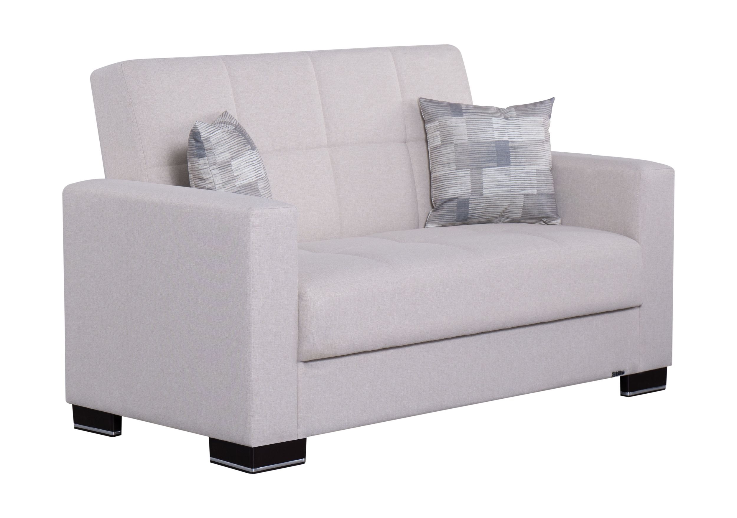 SM Armada Fabric/PU Sleeper Loveseat with Storage