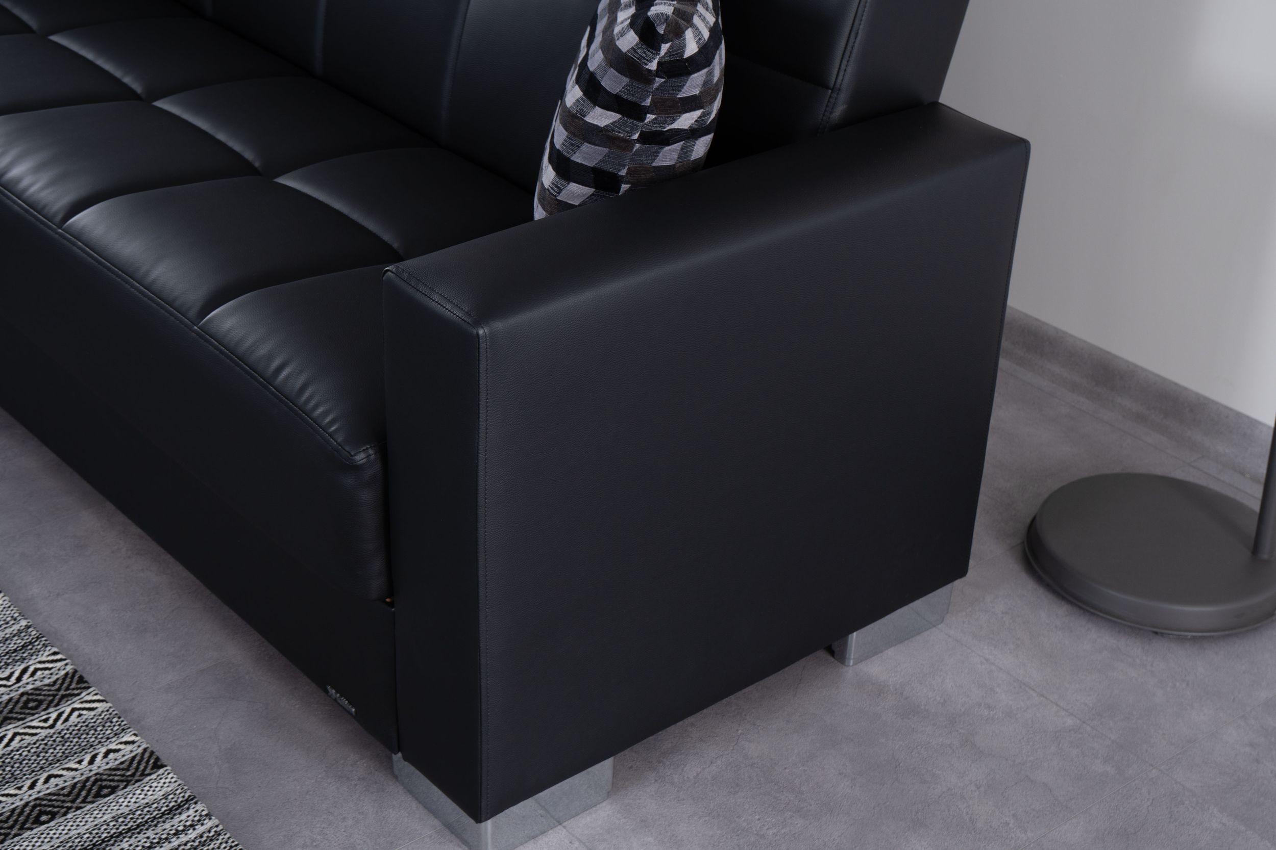 SM Armada Fabric/PU Sleeper Loveseat with Storage