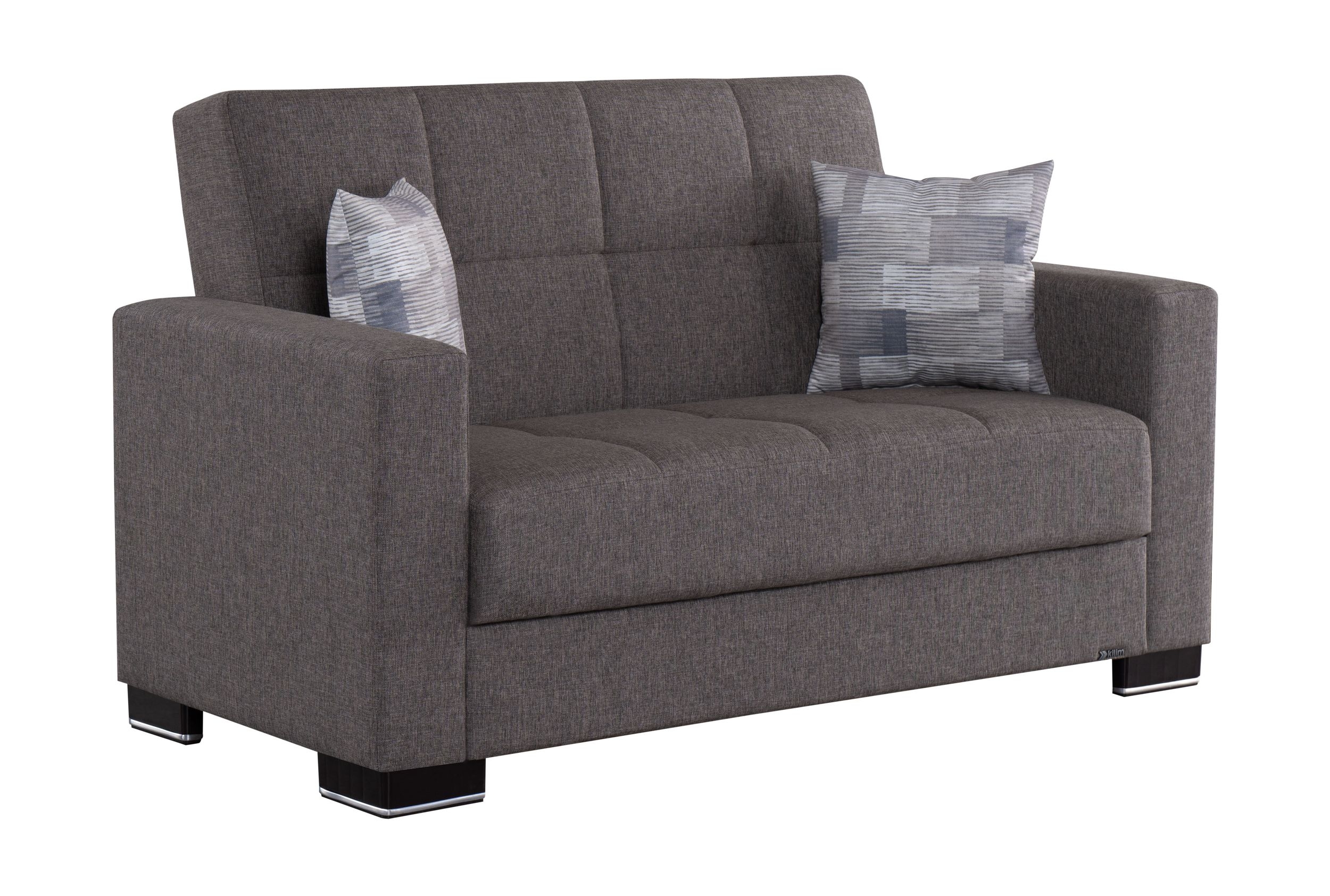 SM Armada Fabric/PU Sleeper Loveseat with Storage