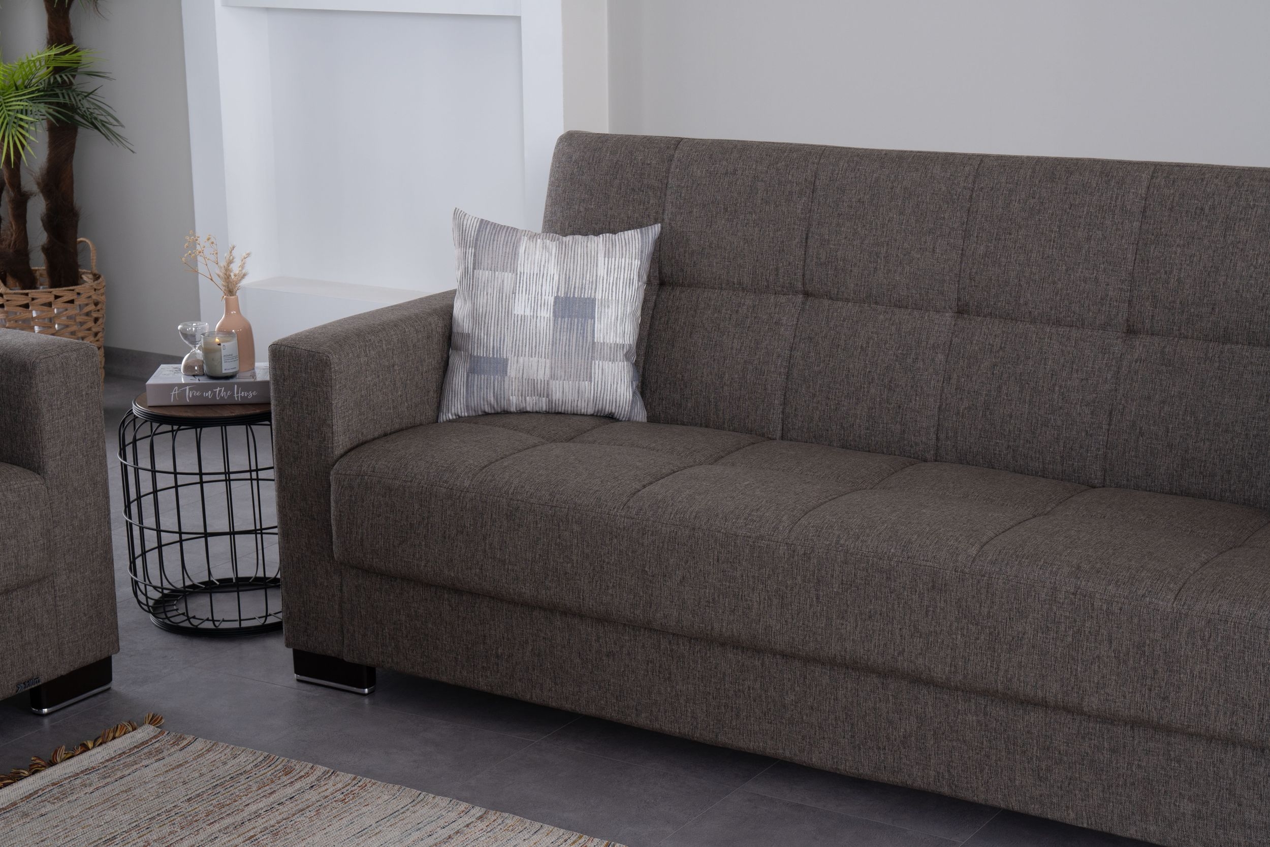 SM Armada Fabric/PU Sleeper Sofa with Storage