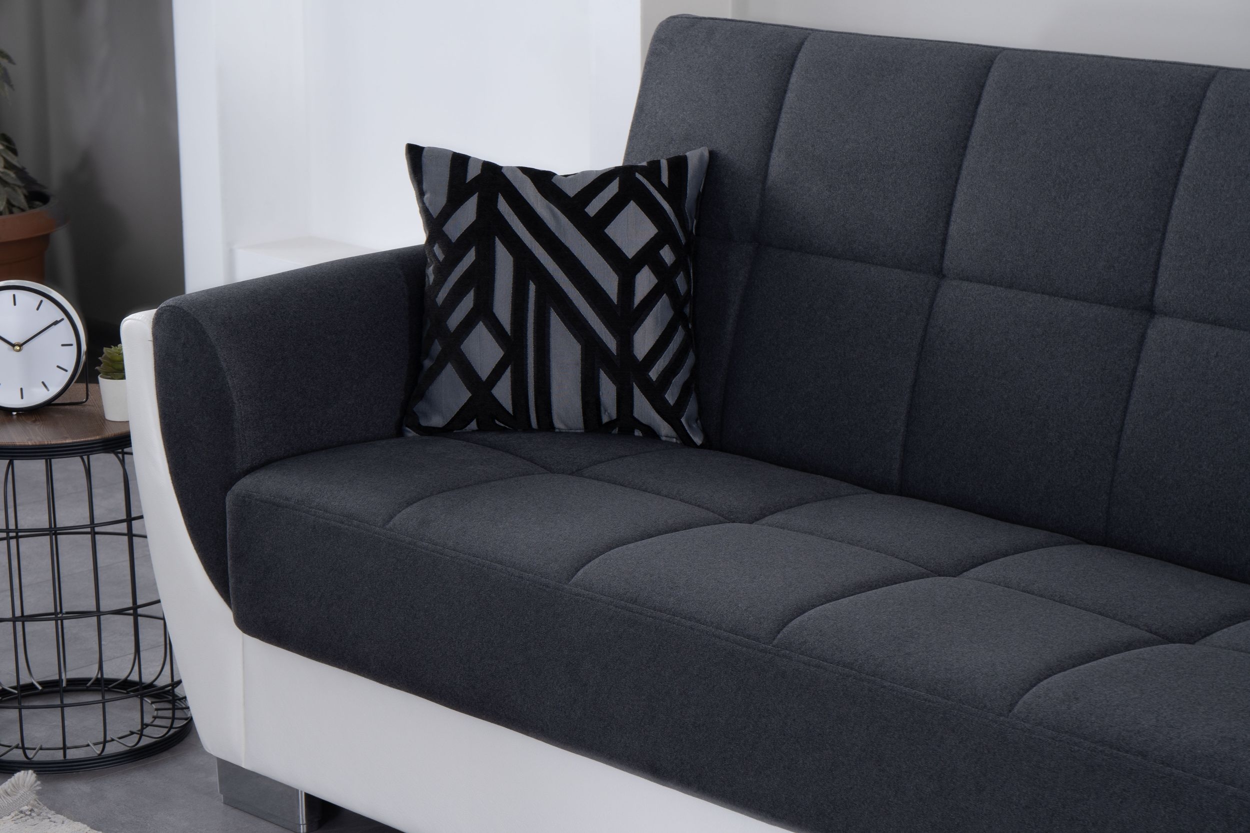 SM Armada Air Fabric/PU Sleeper Loveseat with Storage