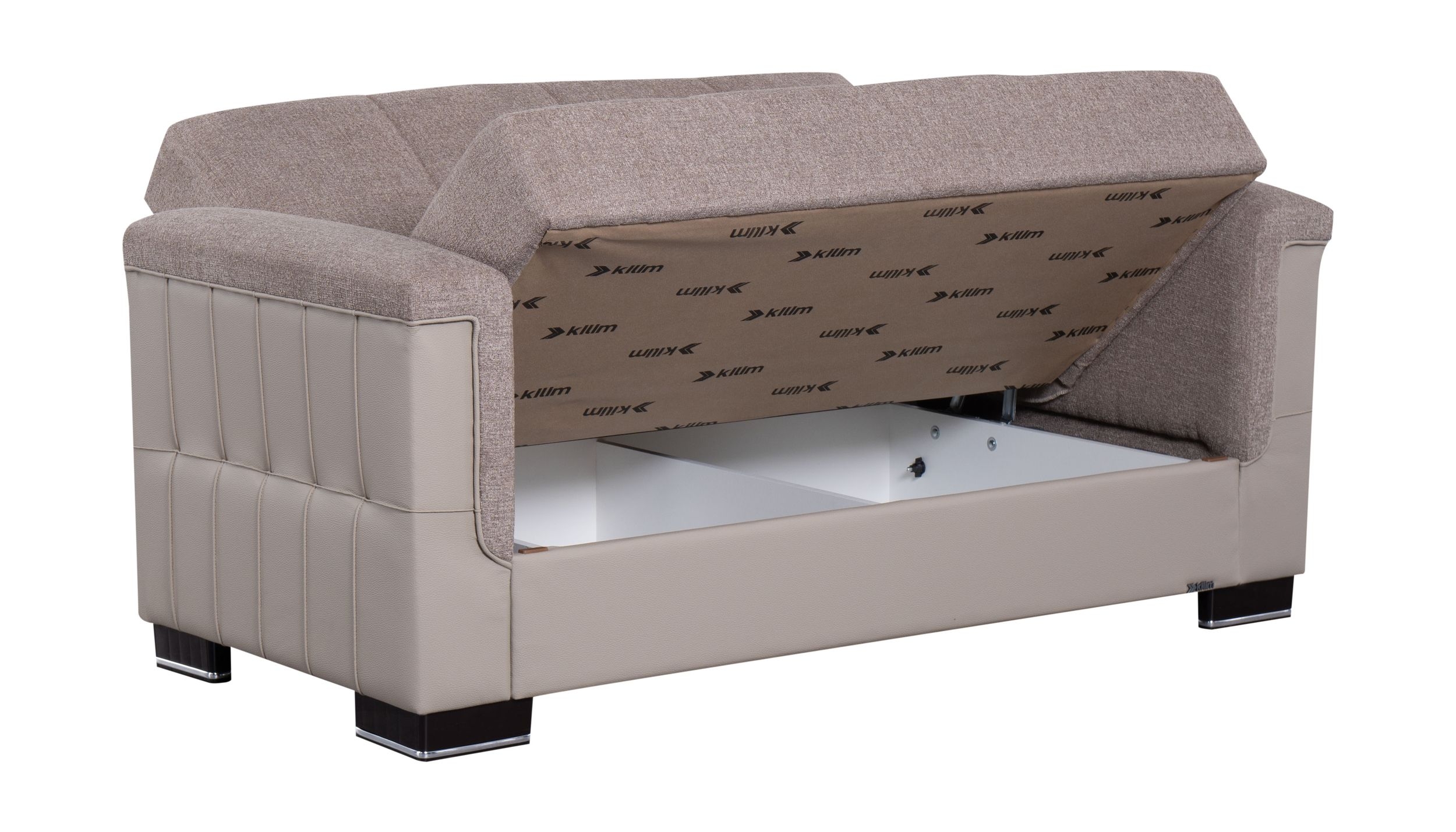 SM Armada Pro Fabric/PU Sleeper Loveseat with Storage