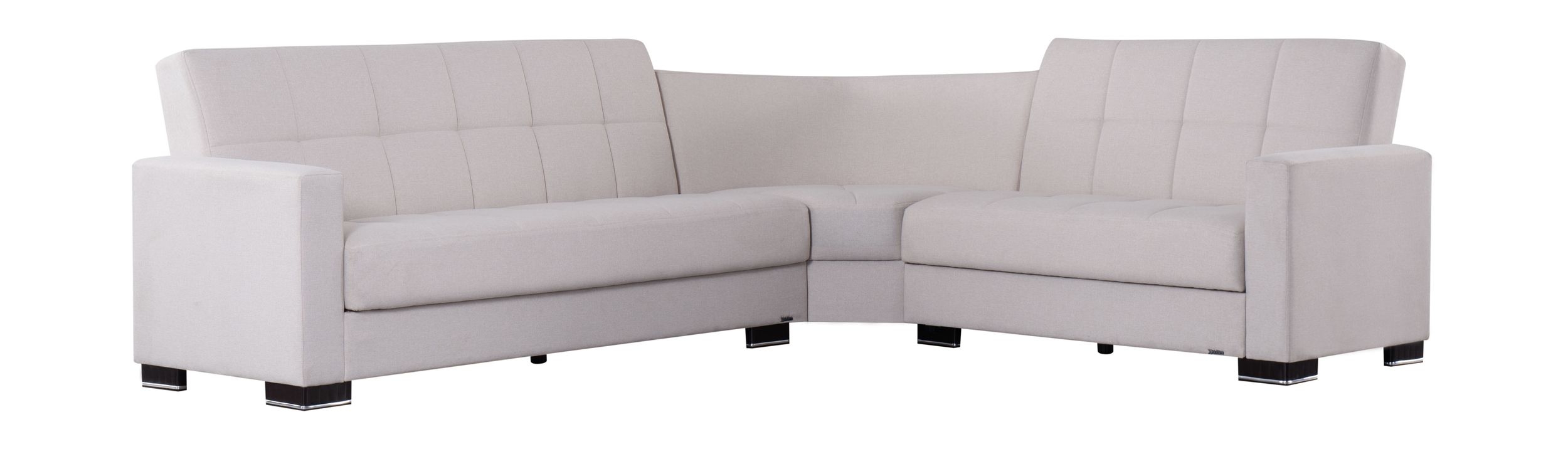SM Armada Fabric/PU Reversible L-Shape Sleeper Storage Sectional Sofa