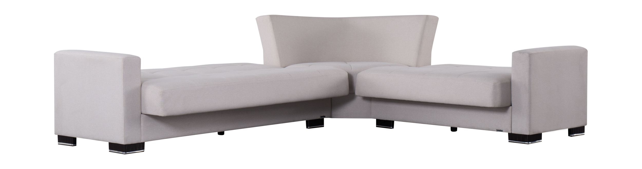 SM Armada Fabric/PU Reversible L-Shape Sleeper Storage Sectional Sofa