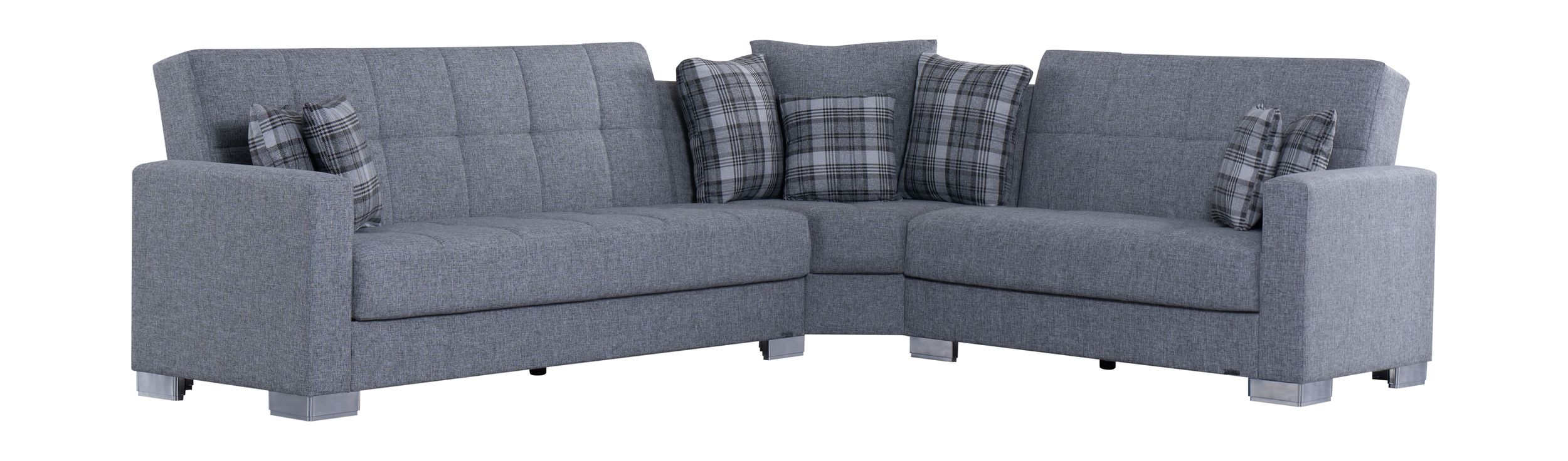 SM Armada Fabric/PU Reversible L-Shape Sleeper Storage Sectional Sofa