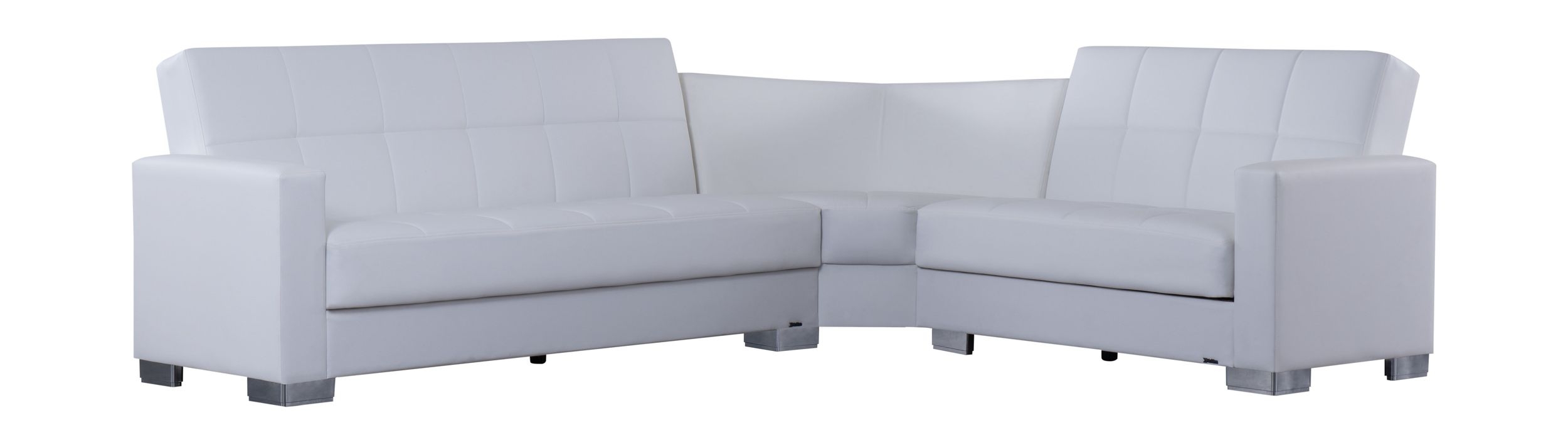 SM Armada Fabric/PU Reversible L-Shape Sleeper Storage Sectional Sofa