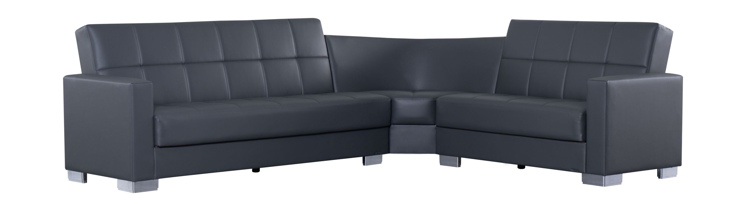 SM Armada Fabric/PU Reversible L-Shape Sleeper Storage Sectional Sofa