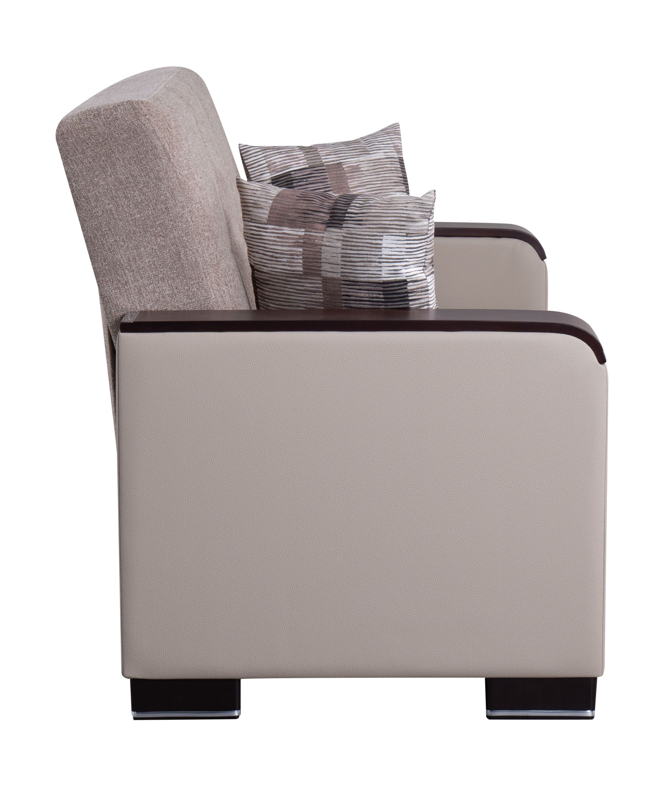 SM Armada X Fabric/PU Sleeper Loveseat with Storage