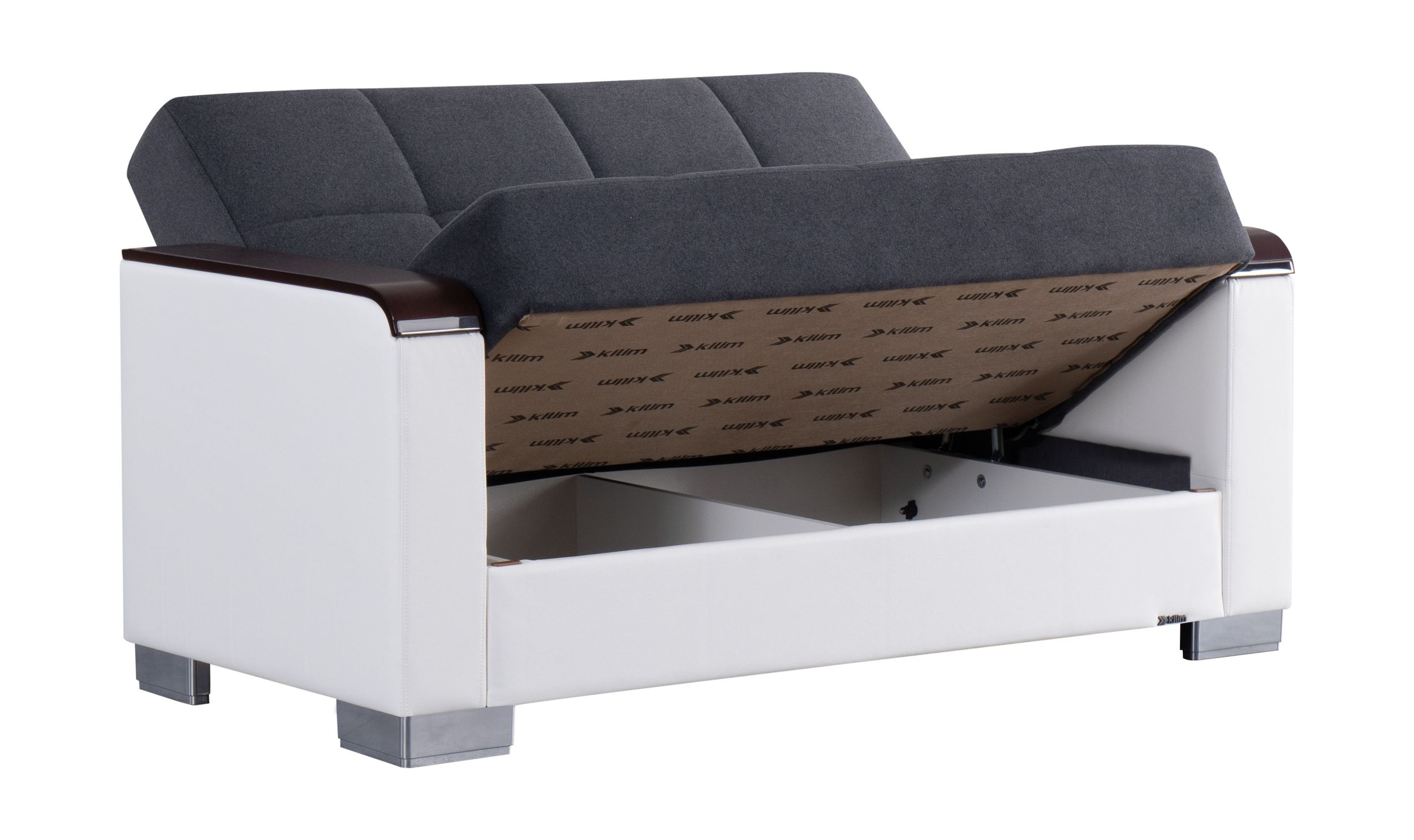 SM Armada X Fabric/PU Sleeper Loveseat with Storage