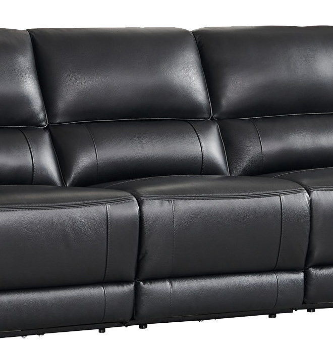 Hailey Leather/PVC Reclining Modular Loveseat