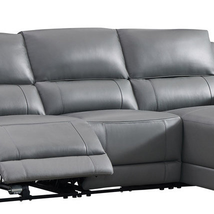 Hailey Leather/PVC Reclining Modular Loveseat