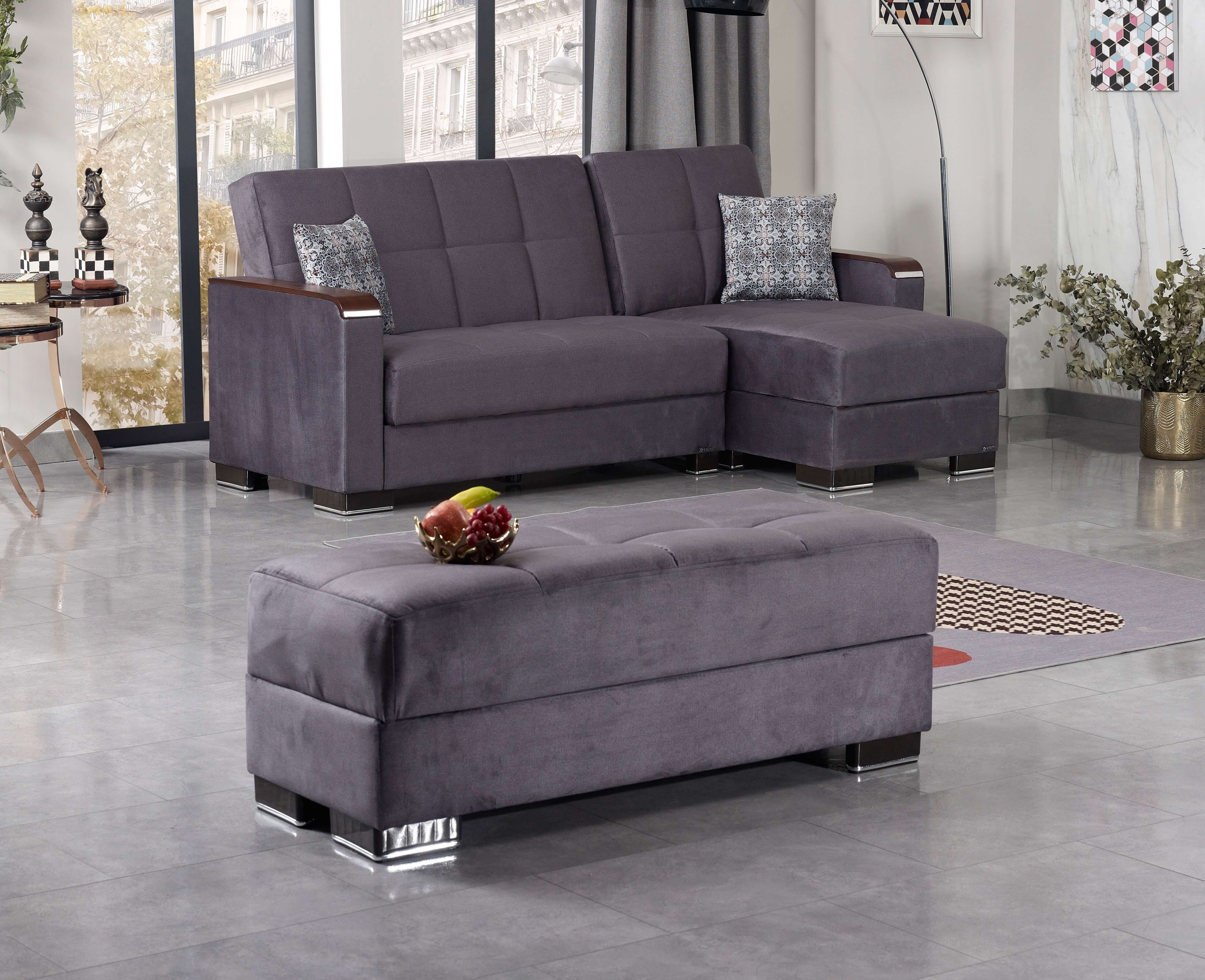 Armada X Microfiber Convertible L-Shaped Lounge Sectional Sofa