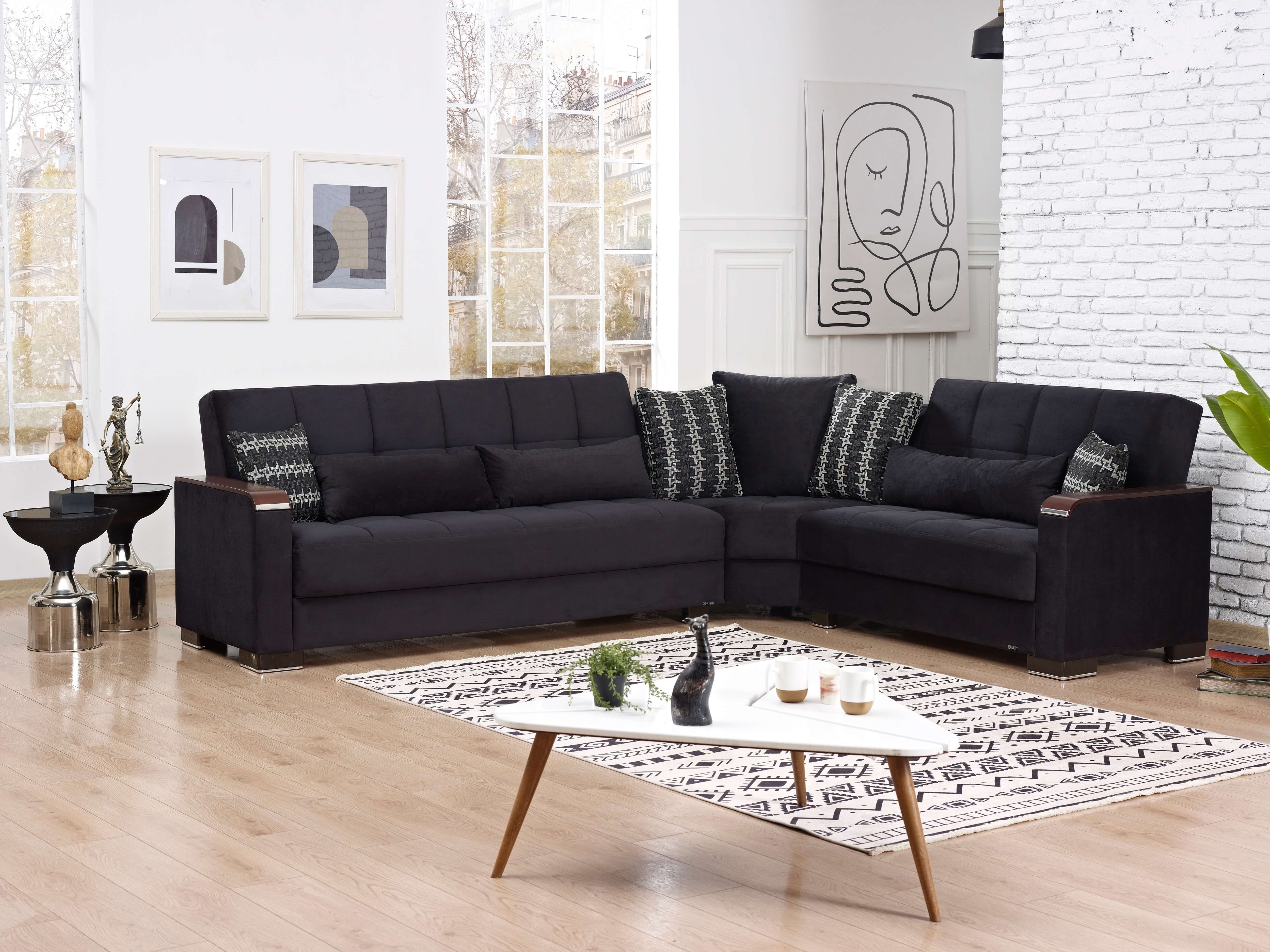 Armada X Fabric/PU Convertible L-Shaped Sectional