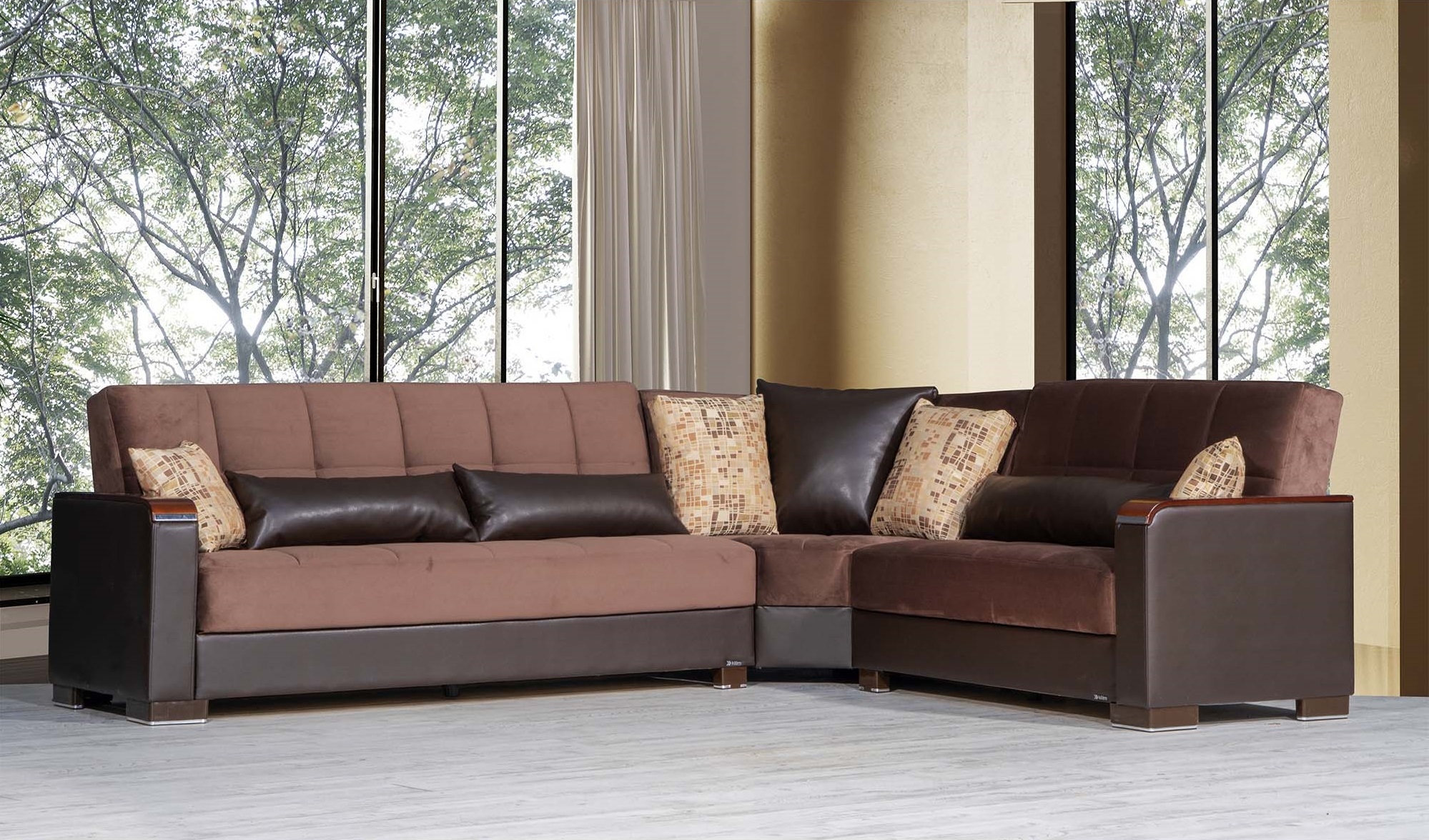 Armada X Microfiber/PU Convertible L-Shaped Sectional