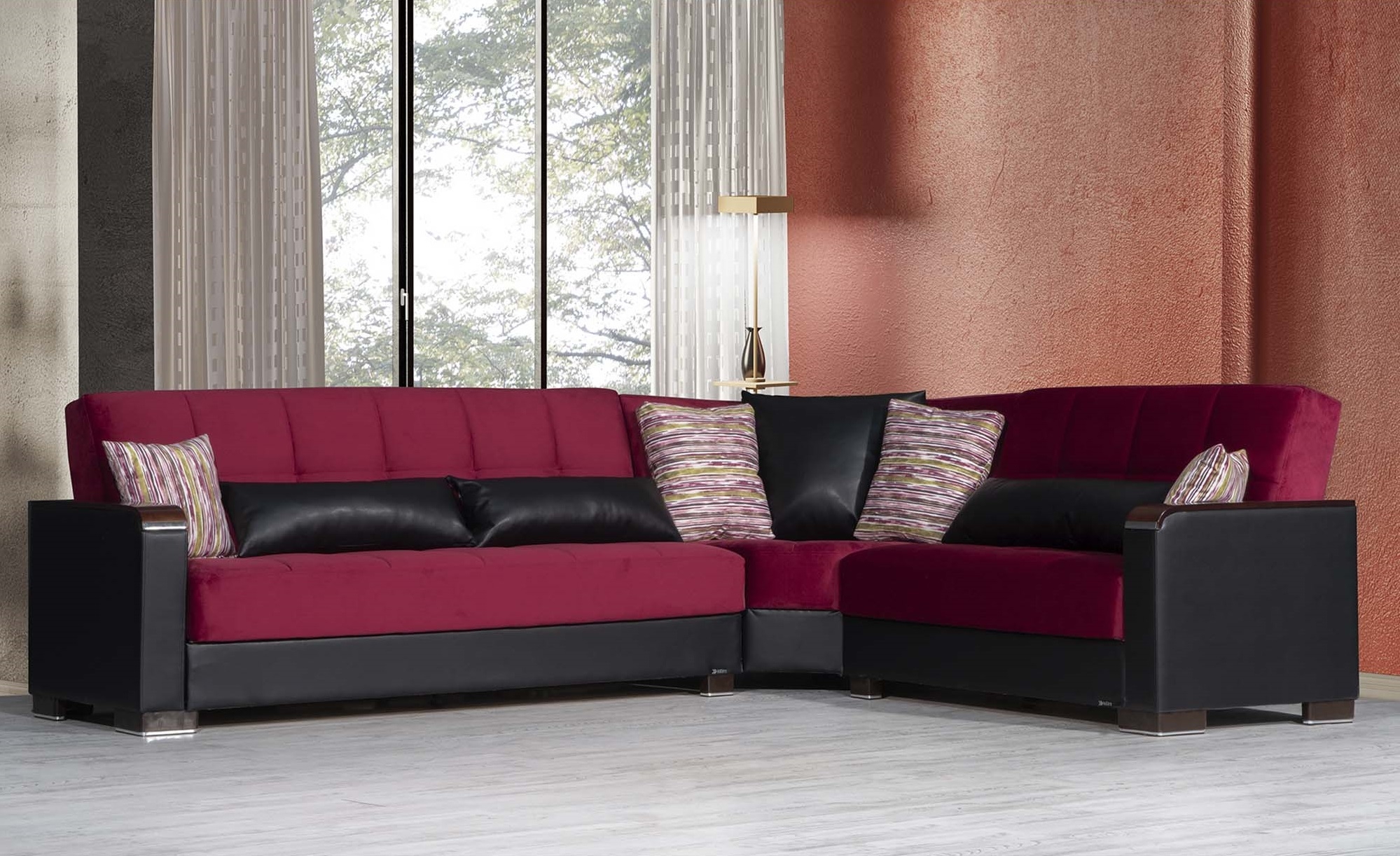 Armada X Microfiber/PU Convertible L-Shaped Sectional