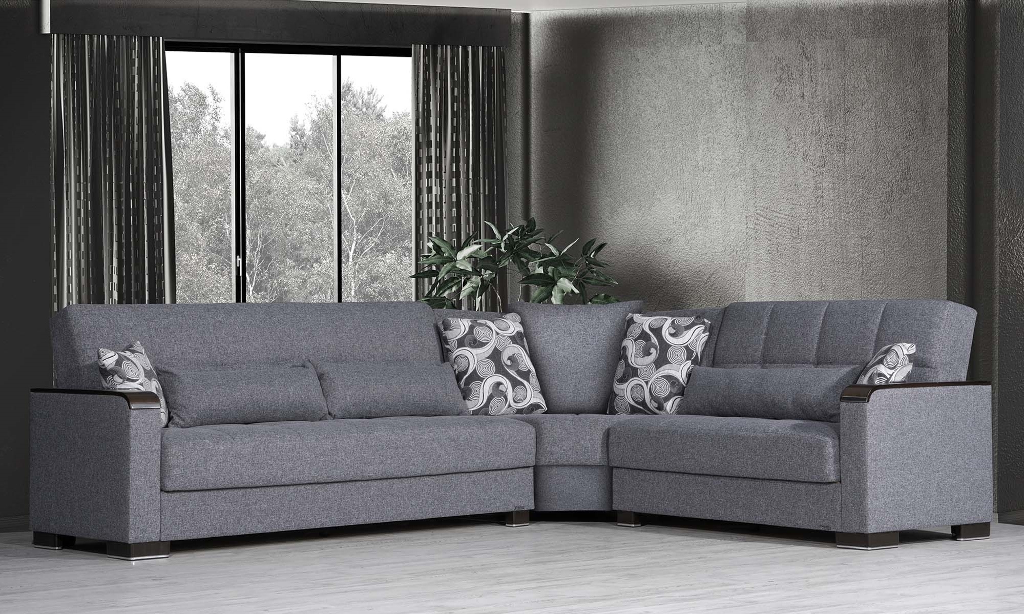 Armada X Fabric Convertible L-Shaped Sectional