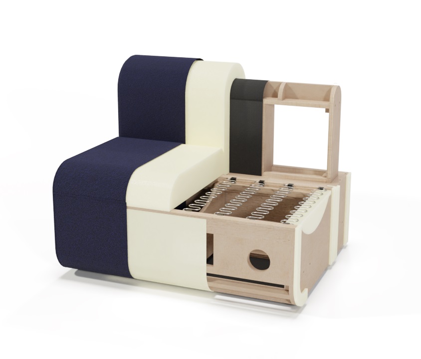 Artiko 111" x 146.4" Corner Office Lounge Double Sofa