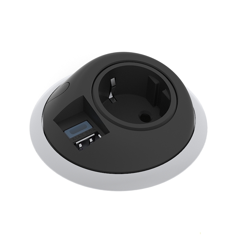 Round High Multipurpose Table w/Cut-Out for Power Socket & Castors