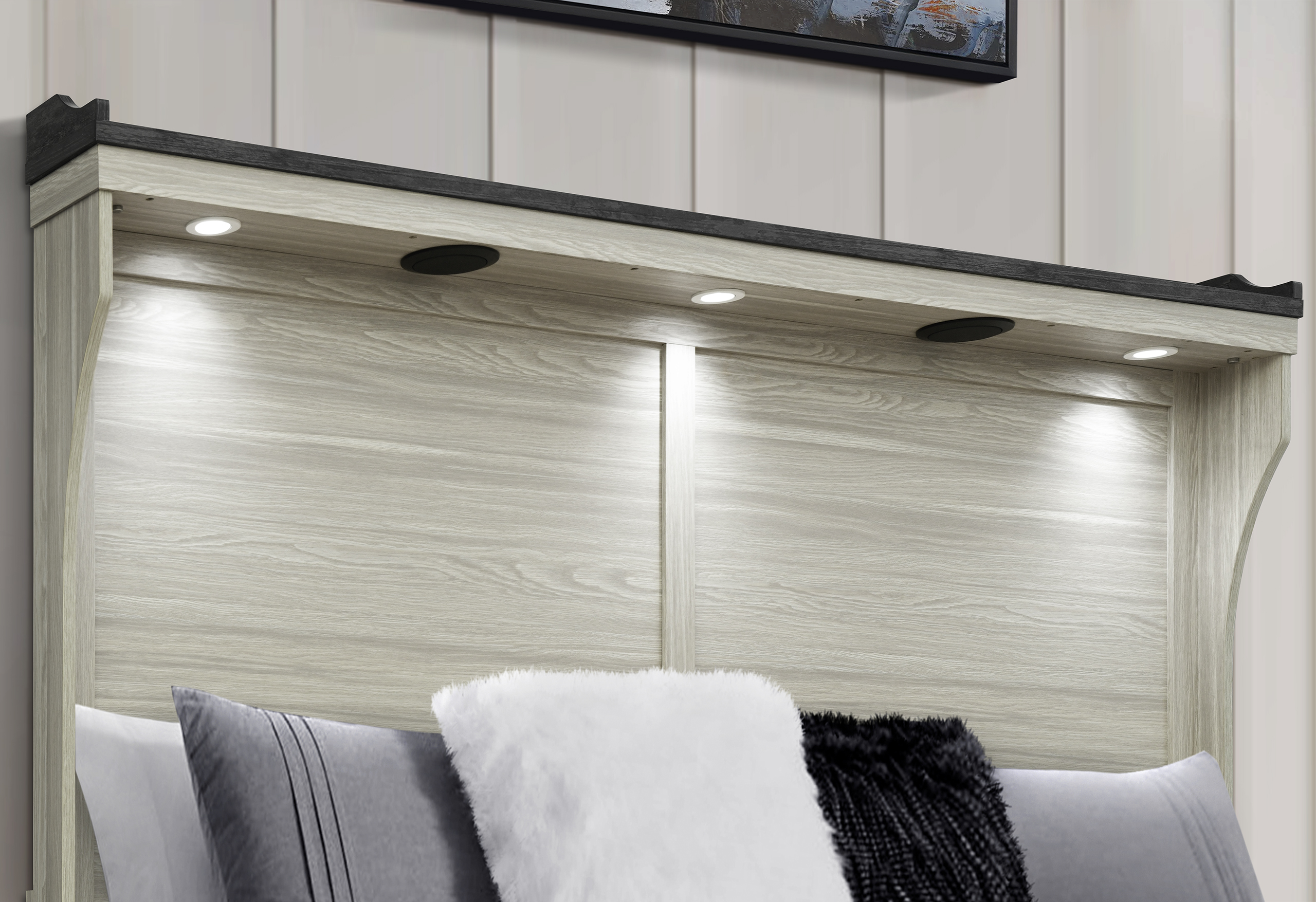 Ashley Queen Size Panel Bed with LED