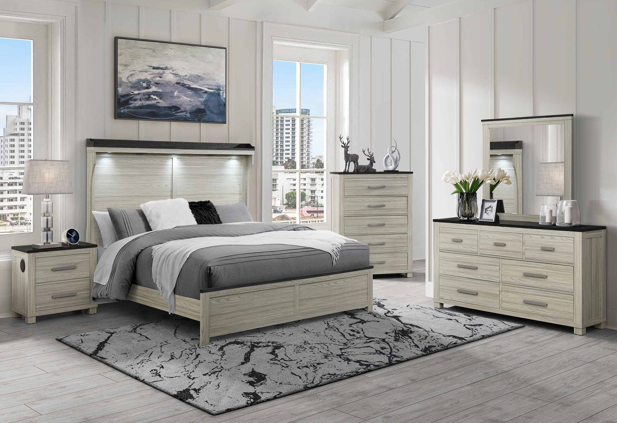 Ashley 2-Drawer Nightstand with USB and Speaker