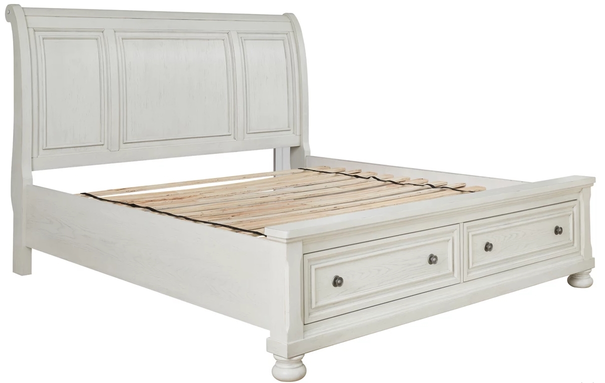 Ashley SM Robbinsdale Wood Veneer Sleigh Storage King Size Bed