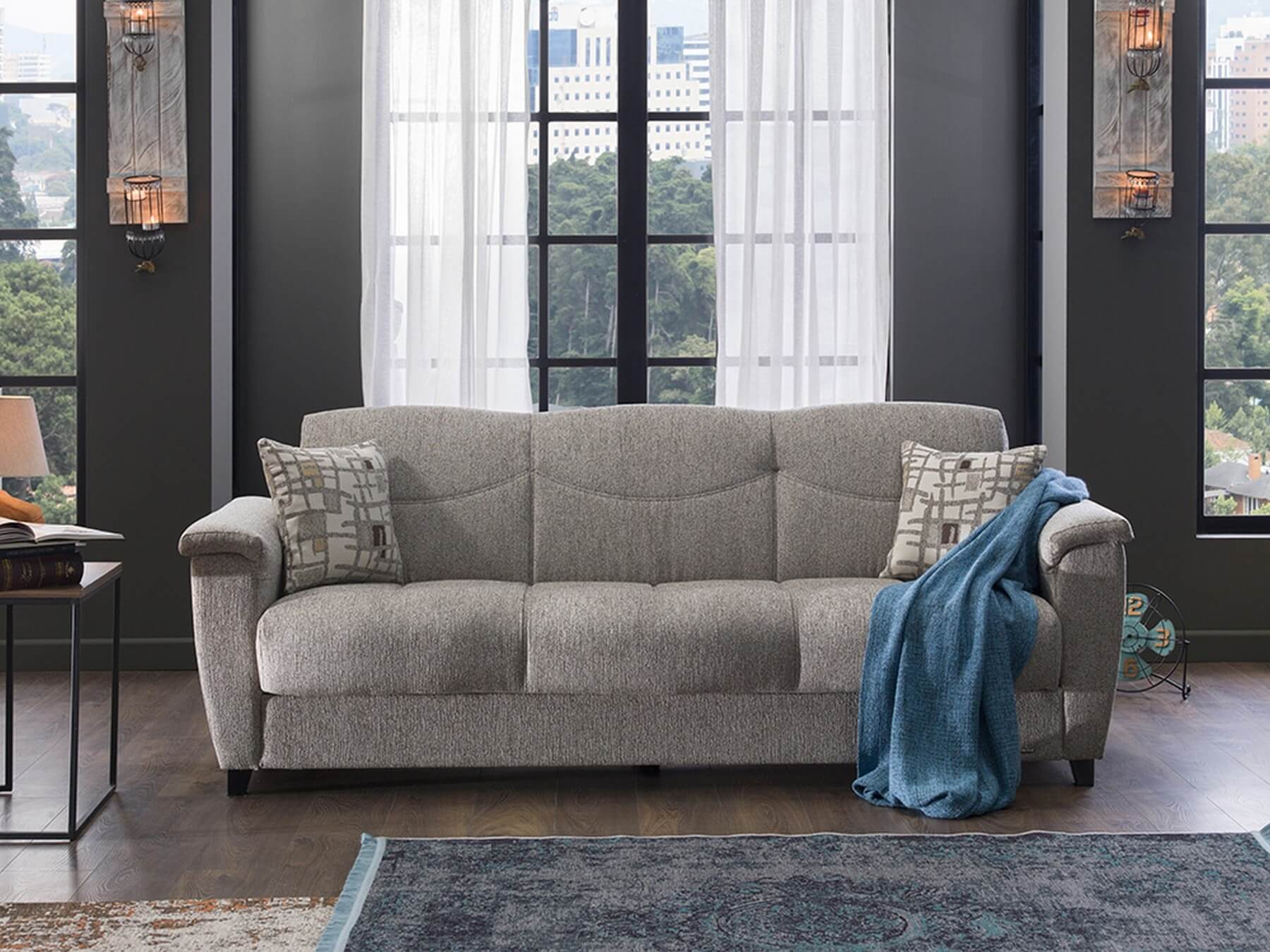 Aspen Fabric Storage Sleeper Sofabed