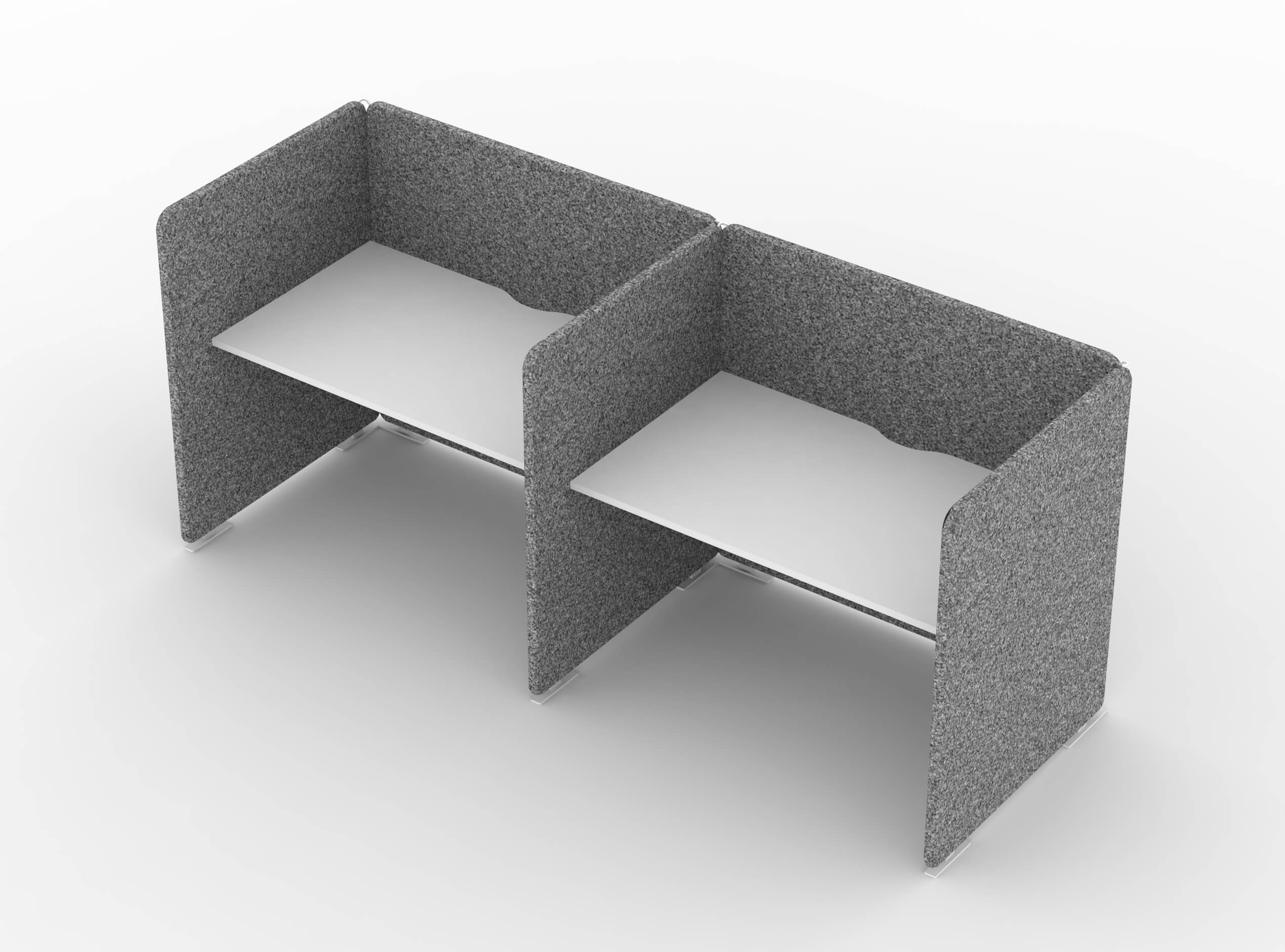 My Space Desk w/Acoustic Screens for 2 Persons, Composition 3