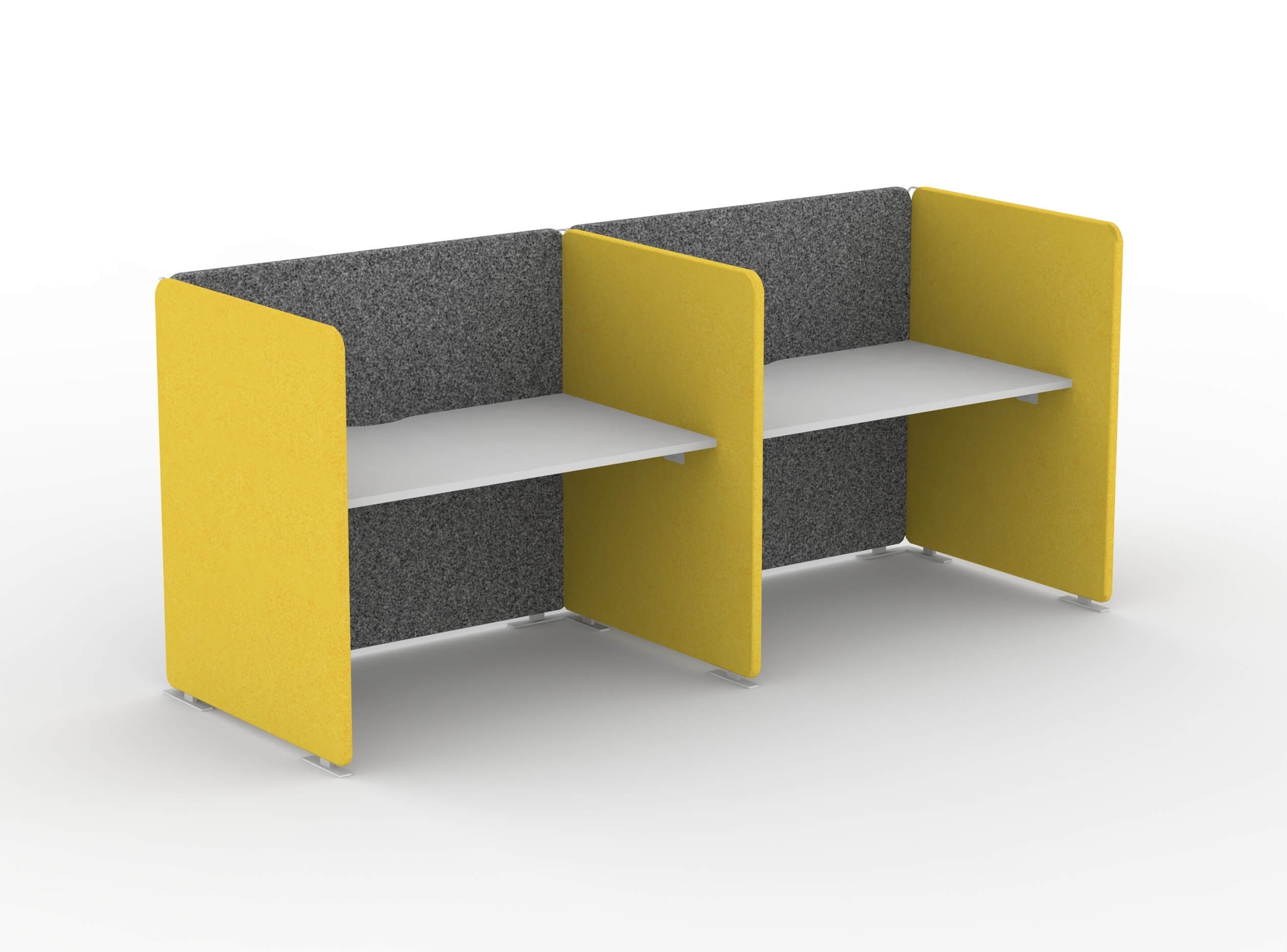 My Space Desk w/Acoustic Screens for 2 Persons, Composition 3