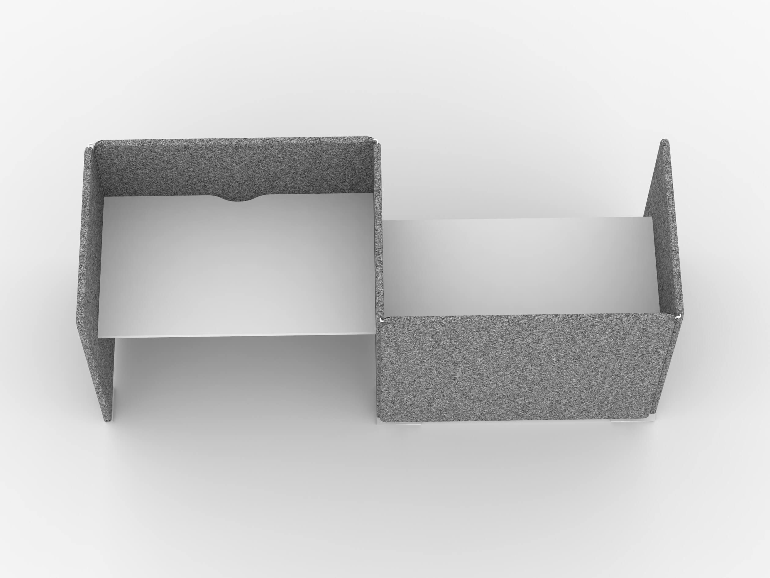 My Space Desk w/Acoustic Screens for 2 Persons, Composition 2