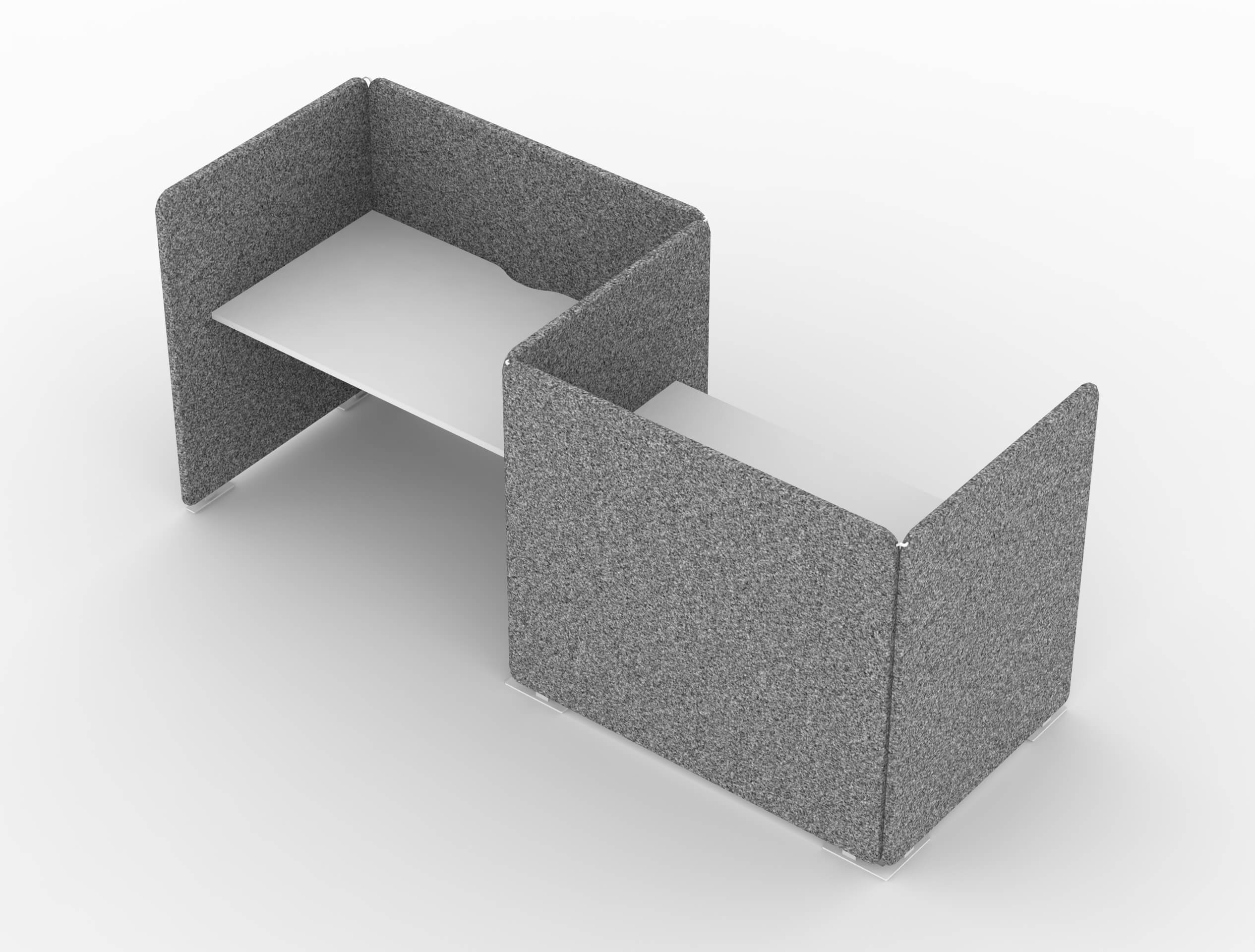My Space Desk w/Acoustic Screens for 2 Persons, Composition 2