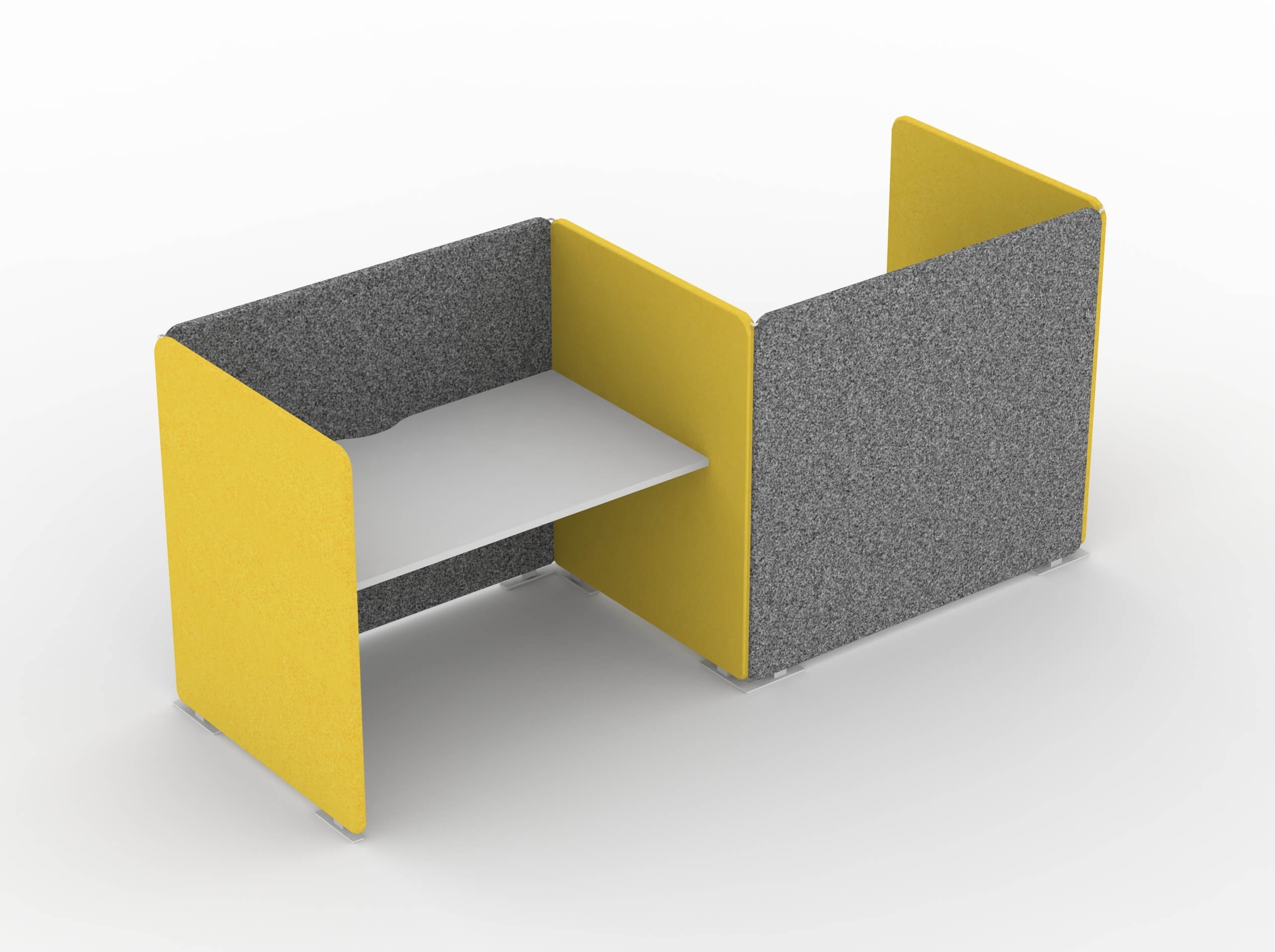 My Space Desk w/Acoustic Screens for 2 Persons, Composition 2