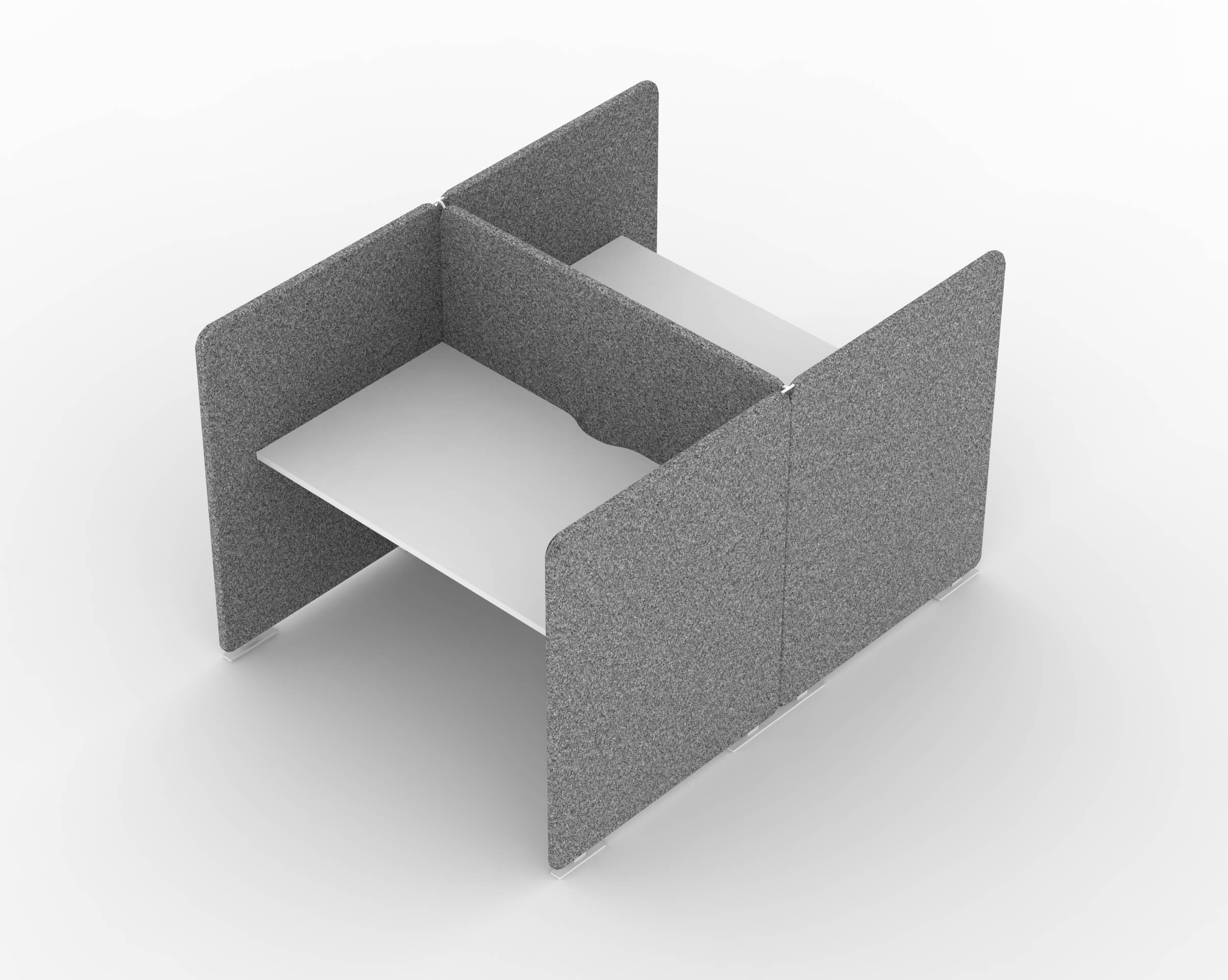 My Space Desk w/Acoustic Screens for 2 Persons, Composition 1