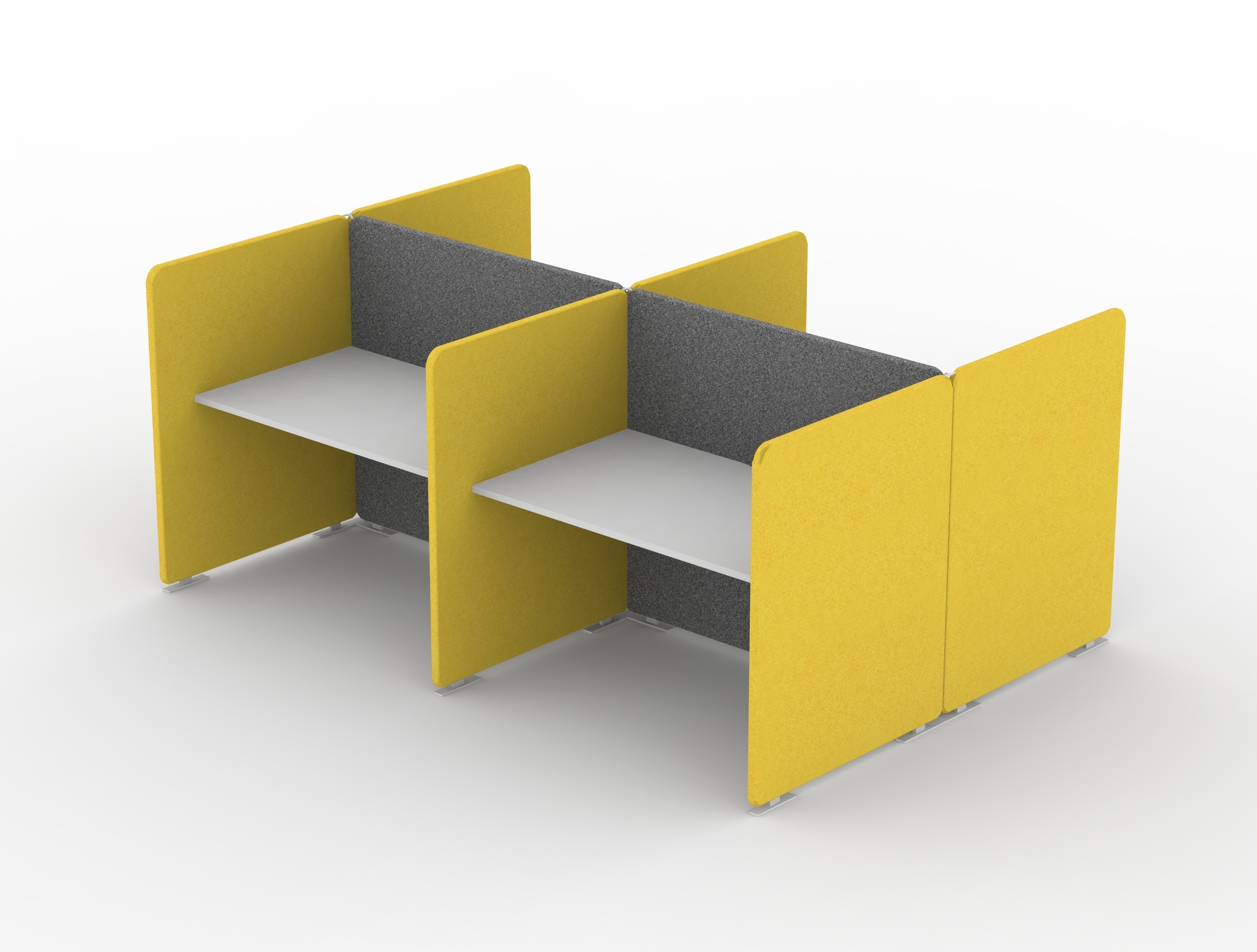 My Space Desk w/Acoustic Screens for 4 Persons