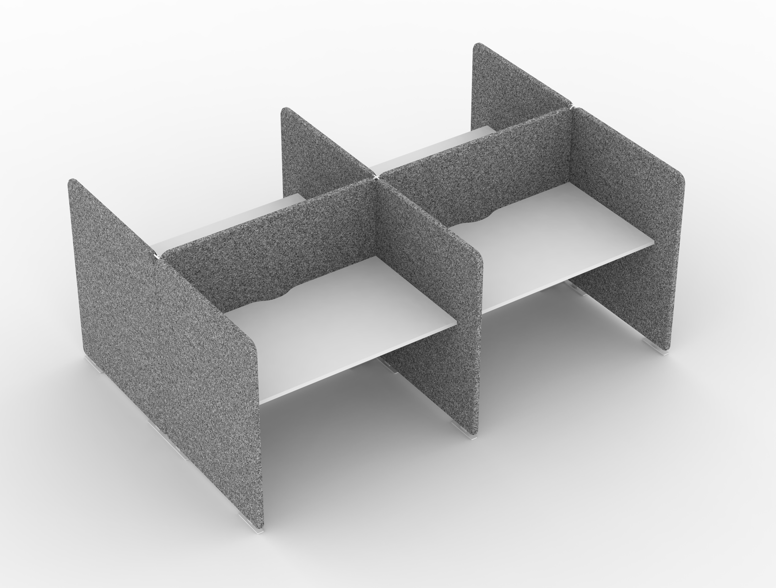My Space Desk w/Acoustic Screens for 4 Persons