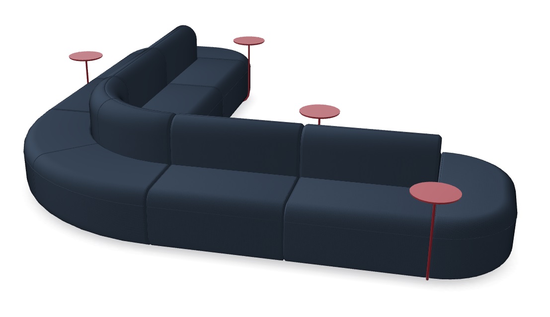 Artiko 146.4" x 146.4" Corner Office Lounge Double Sofa