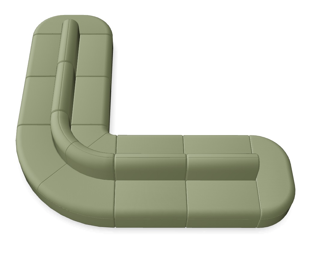 Artiko 146.4" x 146.4" Corner Office Lounge Double Sofa