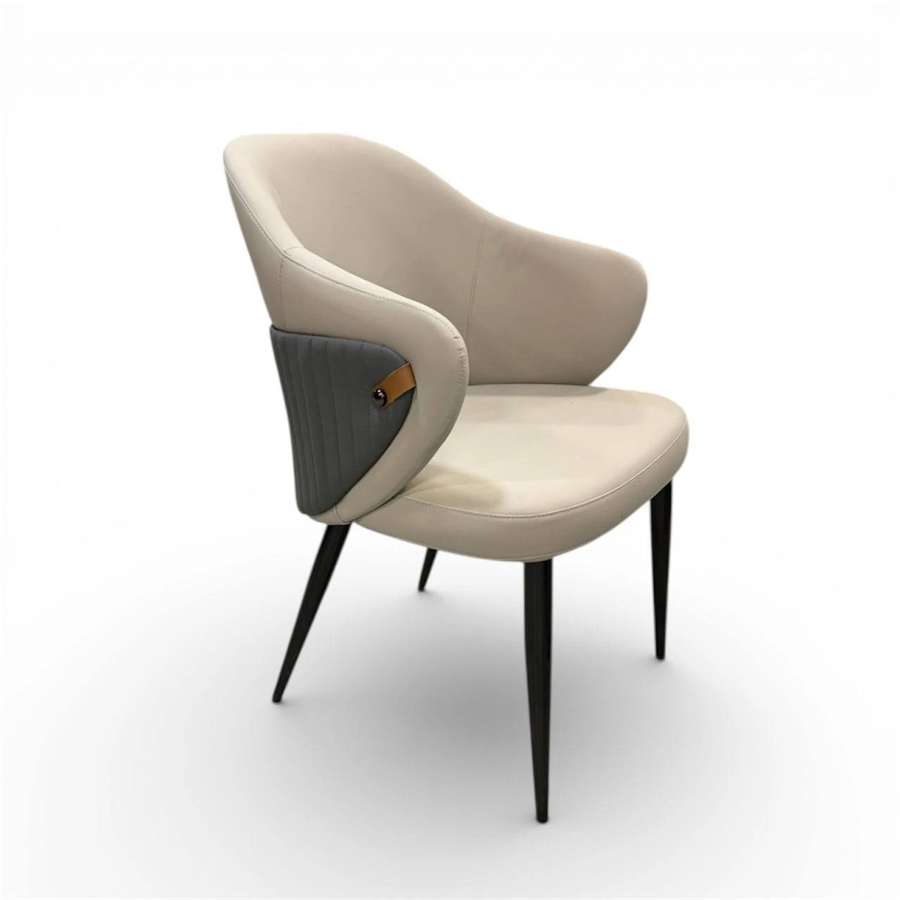 Athena Upholstered Dining Arm Chair with Accented Back