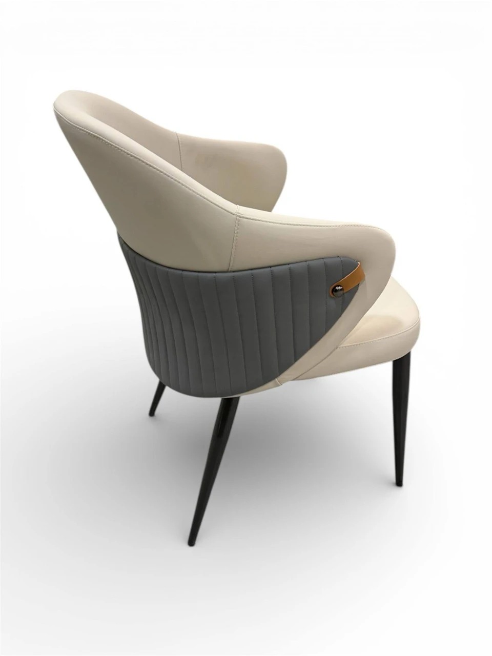 Athena Upholstered Dining Arm Chair with Accented Back