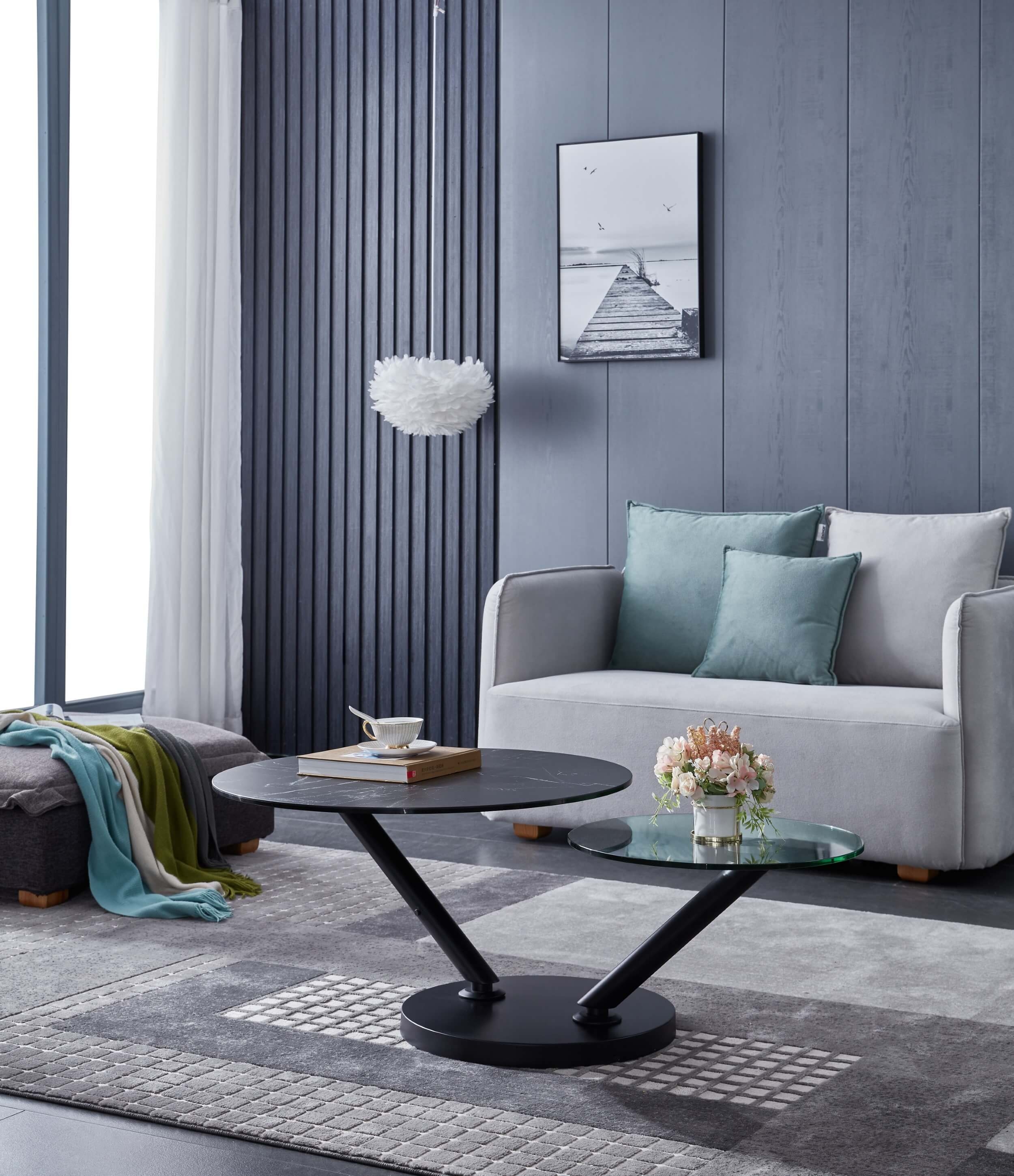 Austin Modern Ceramic/Glass Coffee Table