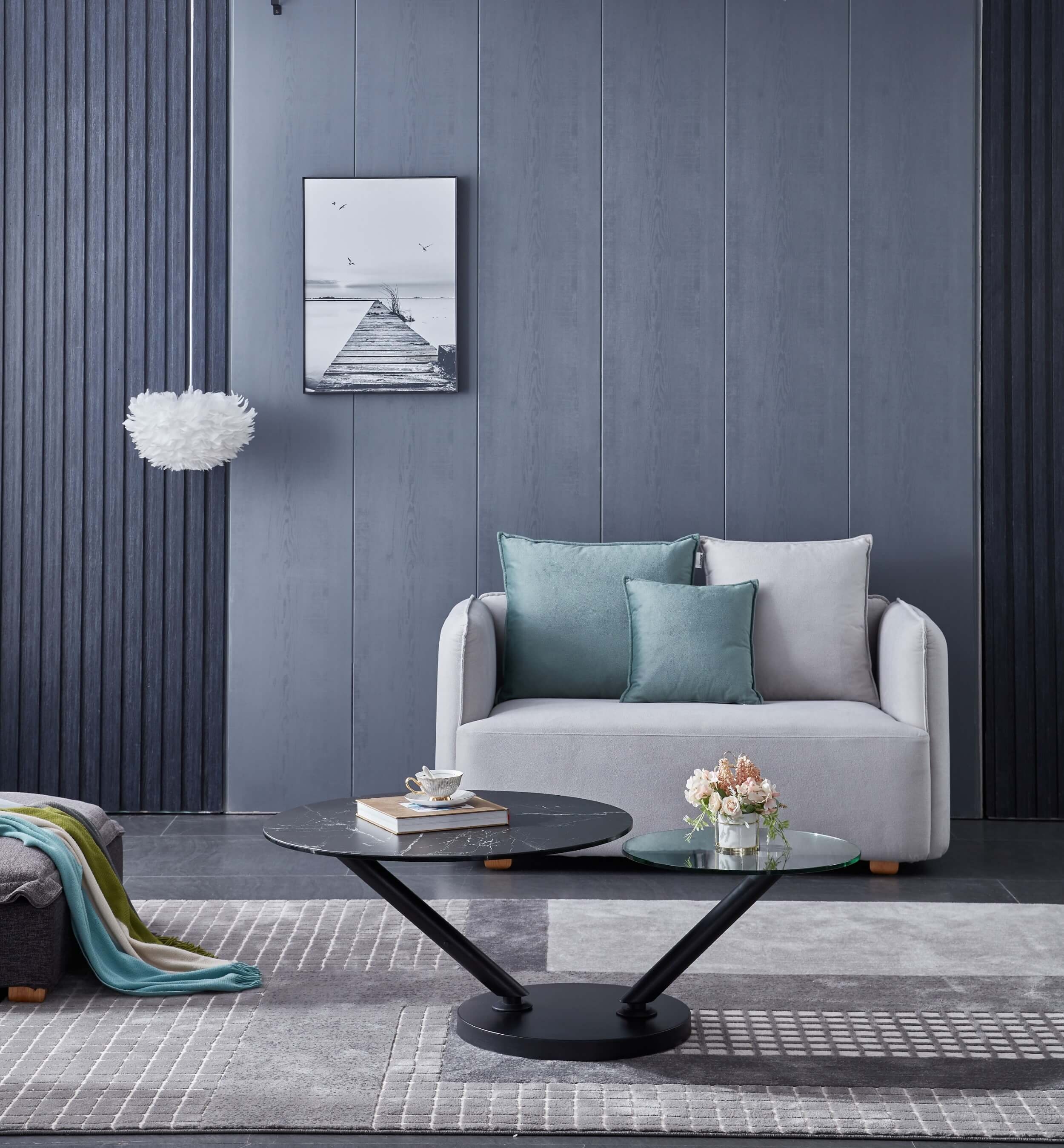 Austin Modern Ceramic/Glass Coffee Table