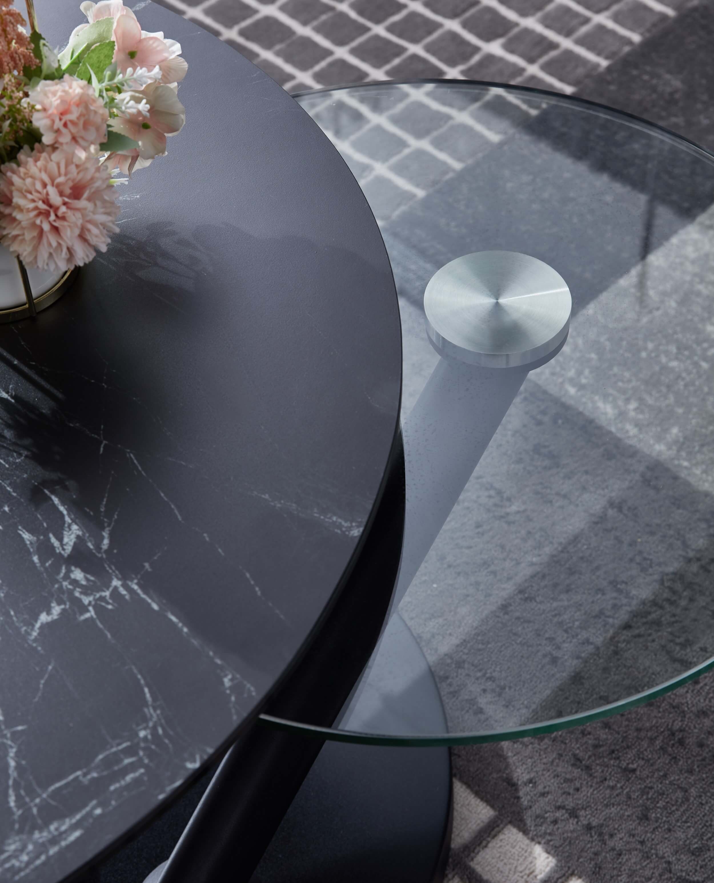 Austin Modern Ceramic/Glass Coffee Table