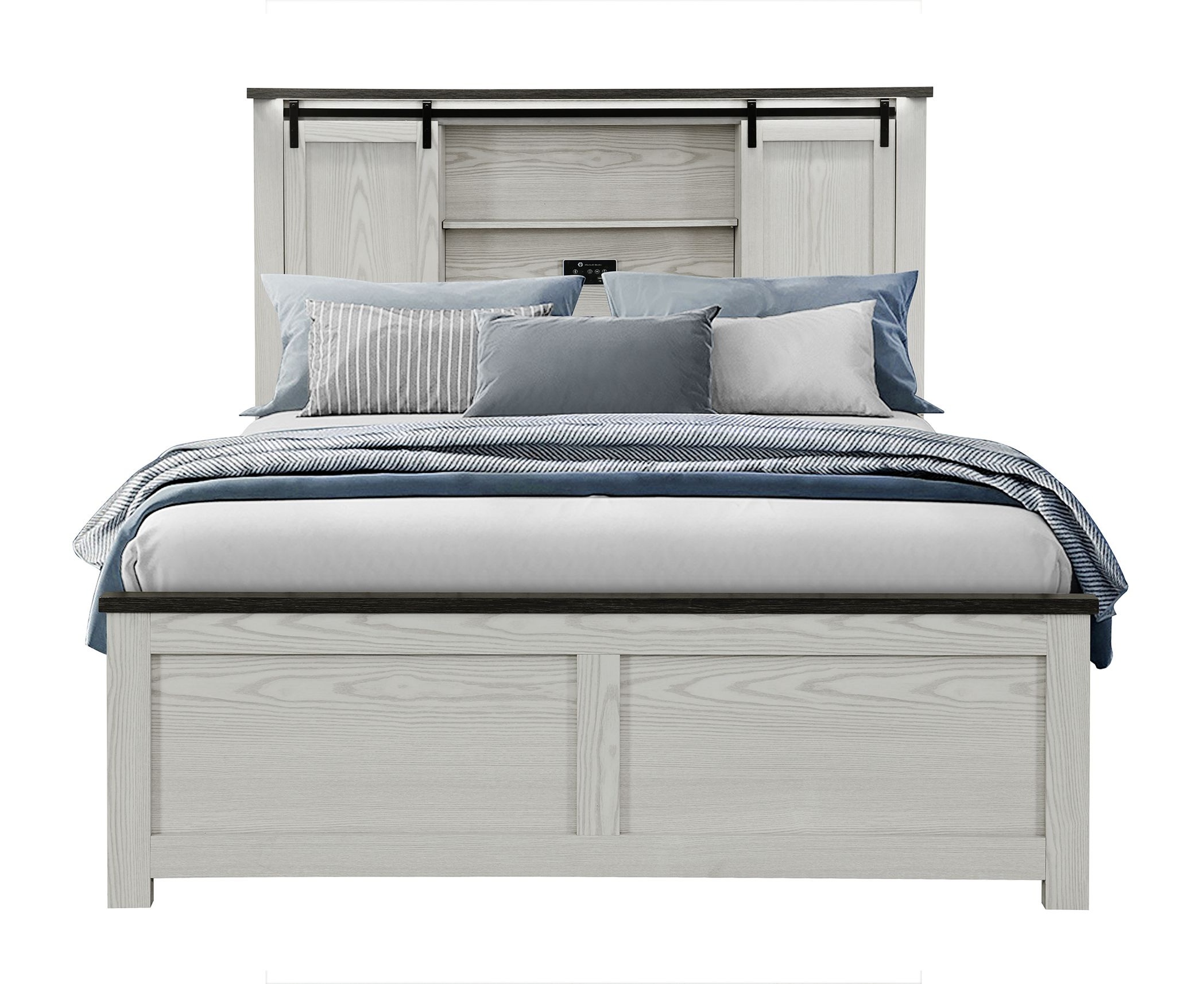 Ava Full Size Panel Bed with LED and USB