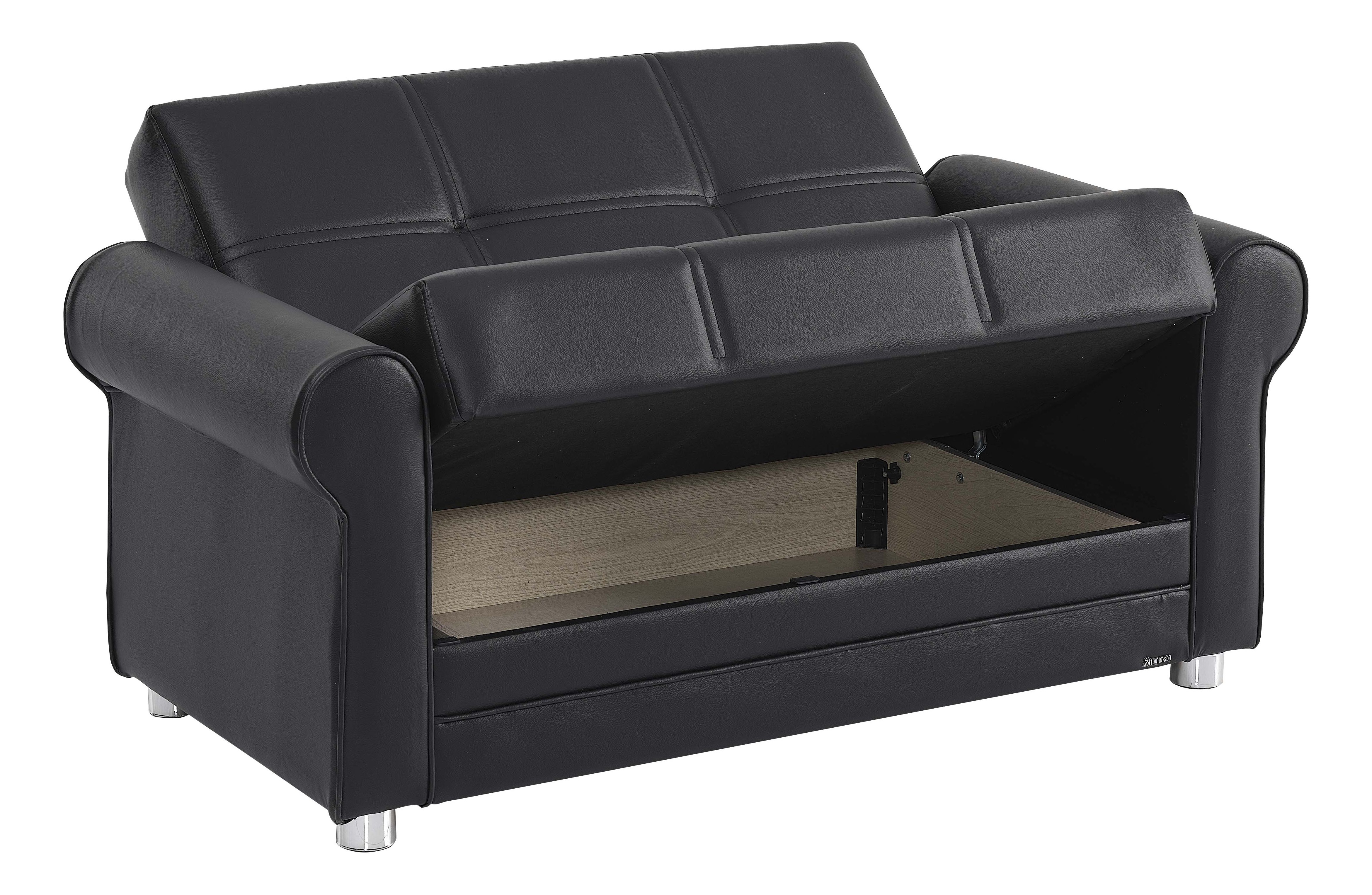 Avalon New Leatherette Convertible Loveseat