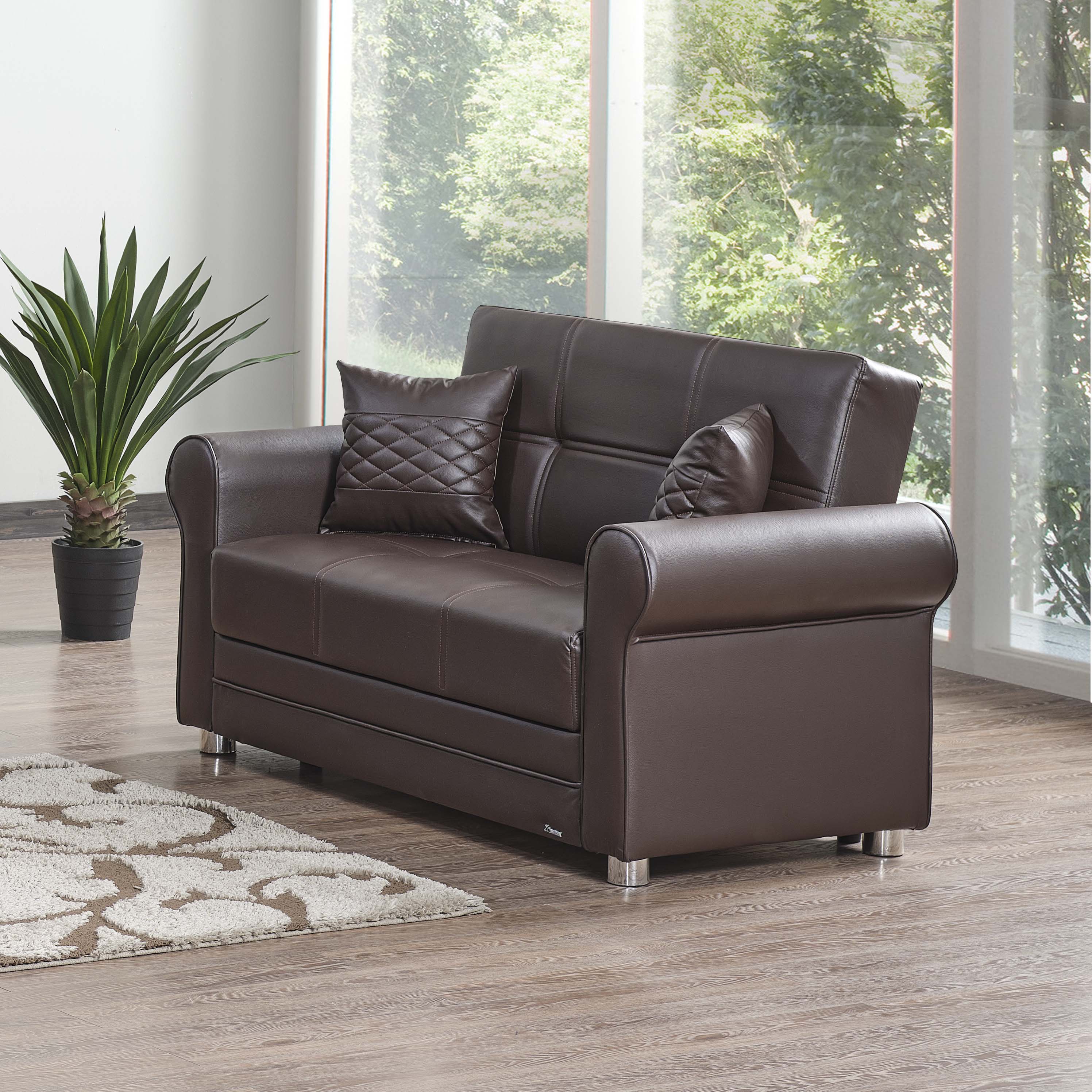 Avalon New Leatherette Convertible Loveseat