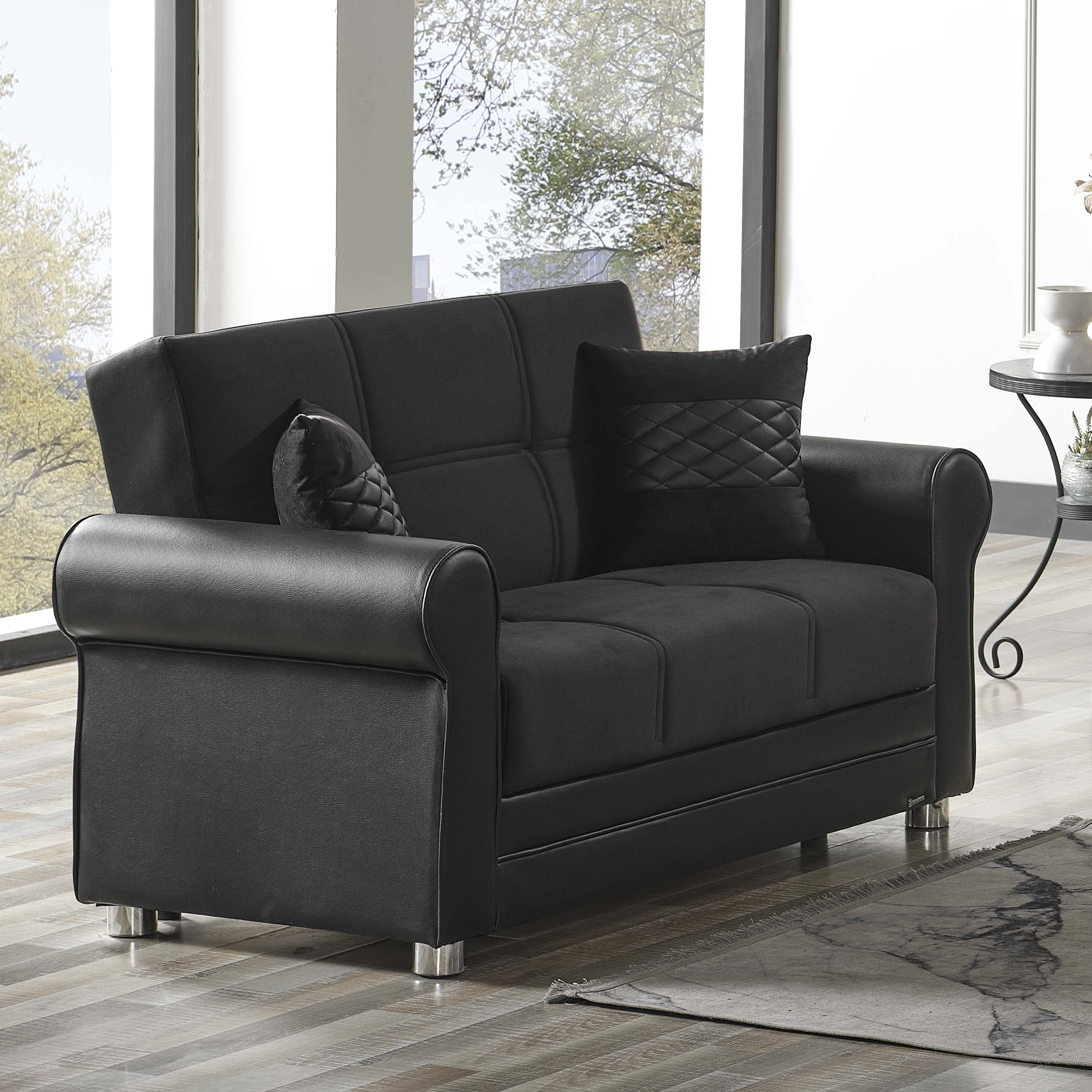 Avalon New Fabric/Leatherette Convertible Loveseat
