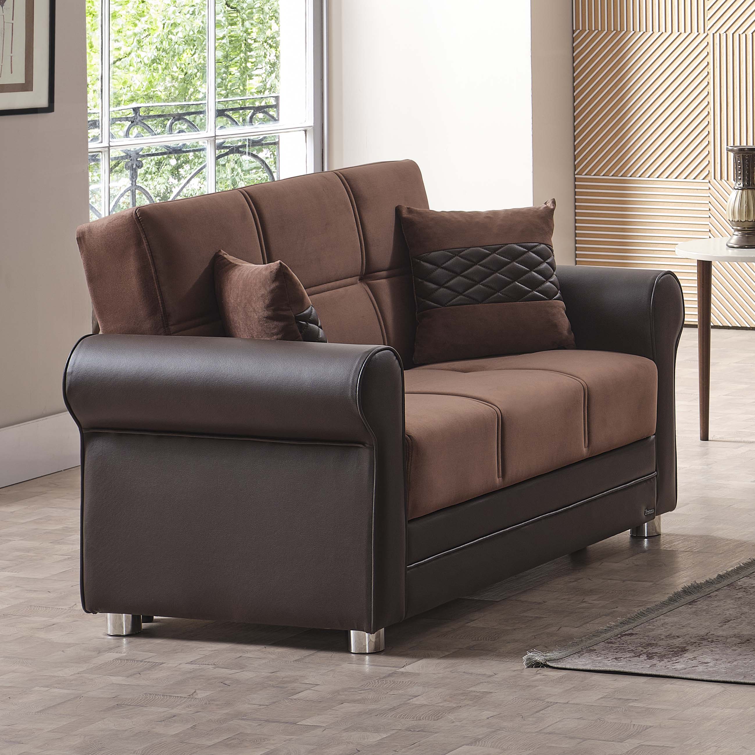 Avalon New Fabric/Leatherette Convertible Loveseat