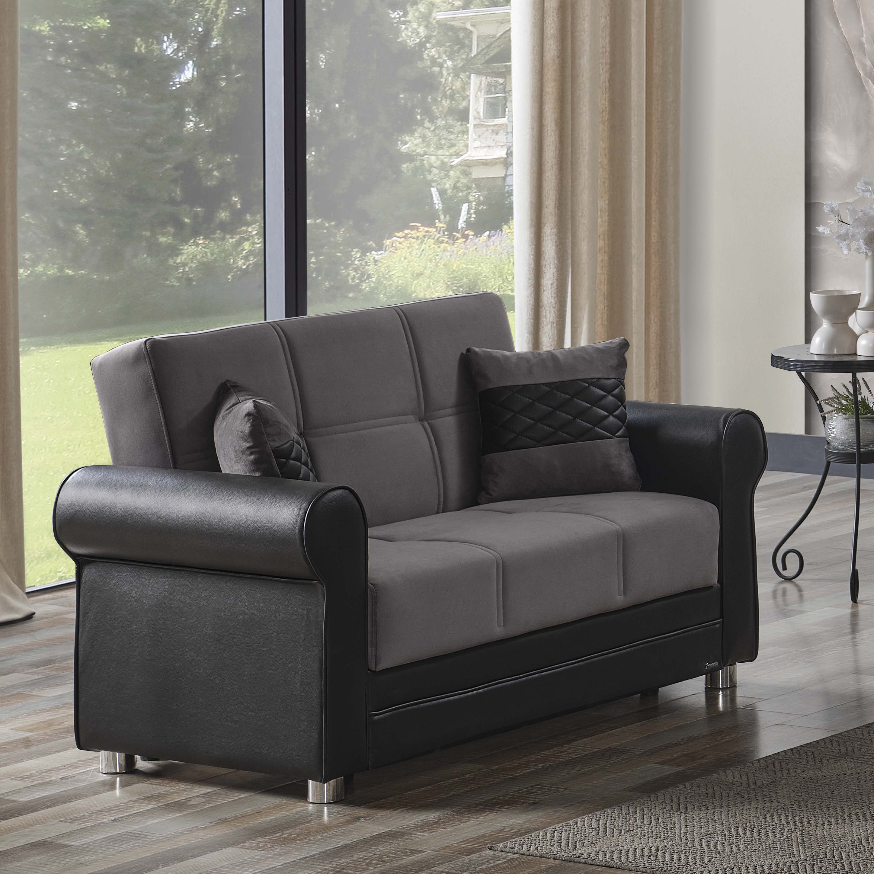 Avalon New Fabric/Leatherette Convertible Loveseat