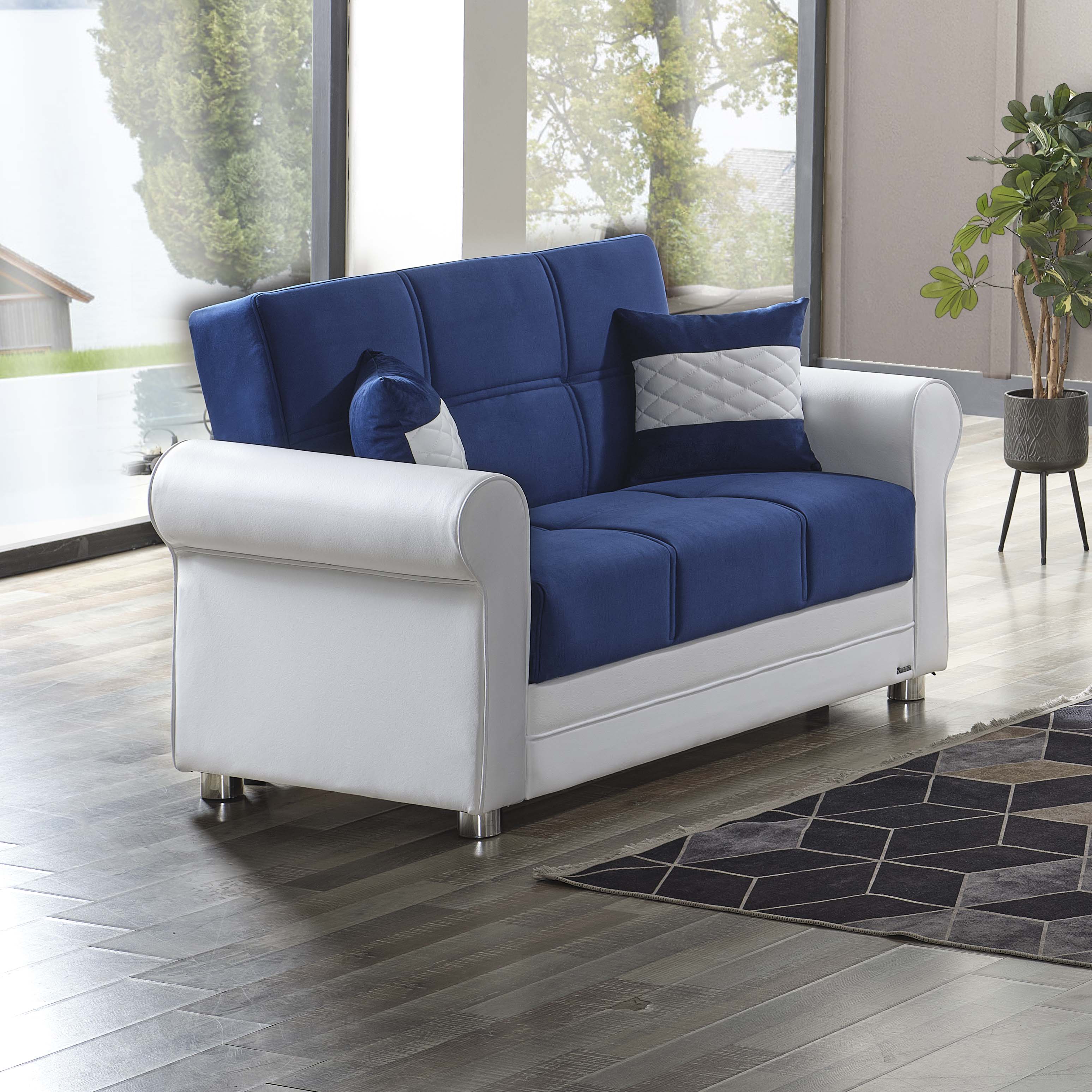 Avalon New Fabric/Leatherette Convertible Loveseat