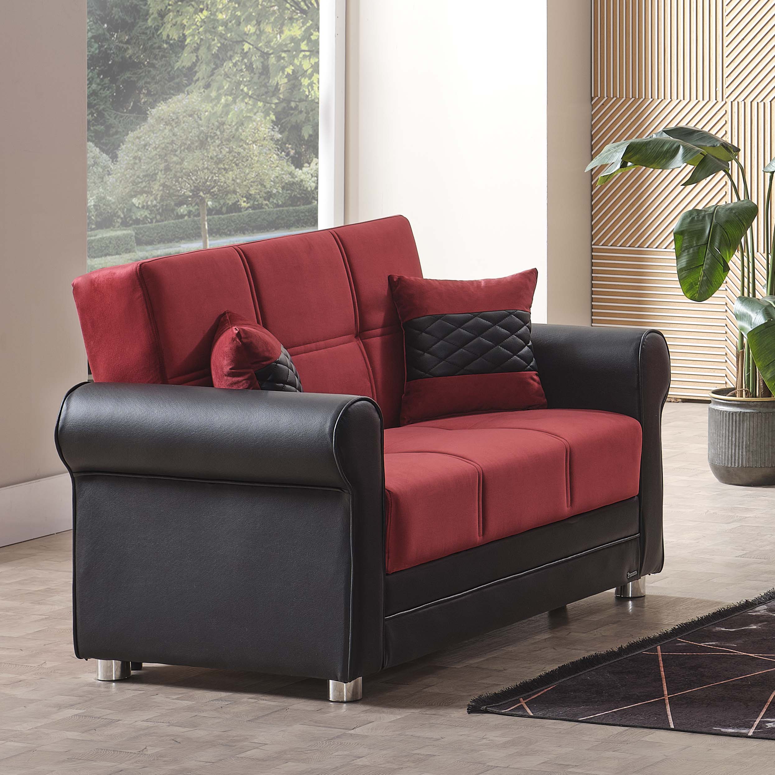 Avalon New Fabric/Leatherette Convertible Loveseat